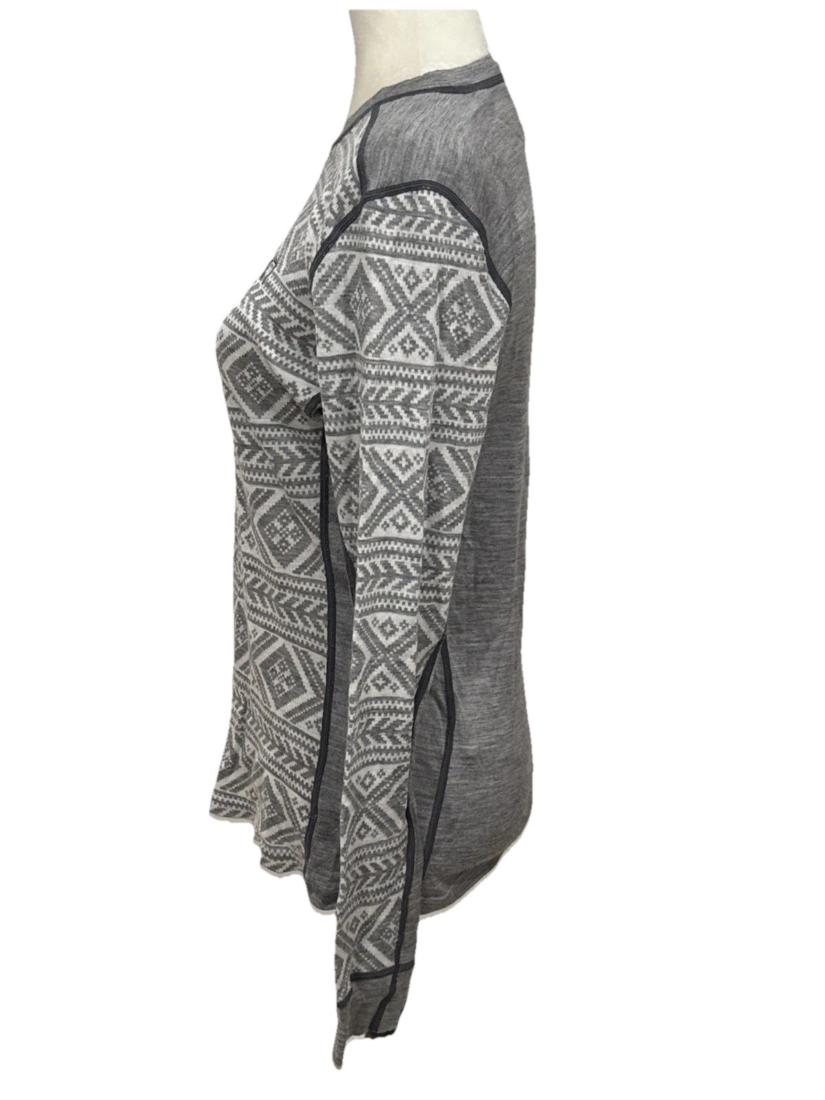 Kari Traa Large Wool Base Layer Gray Long Sleeve