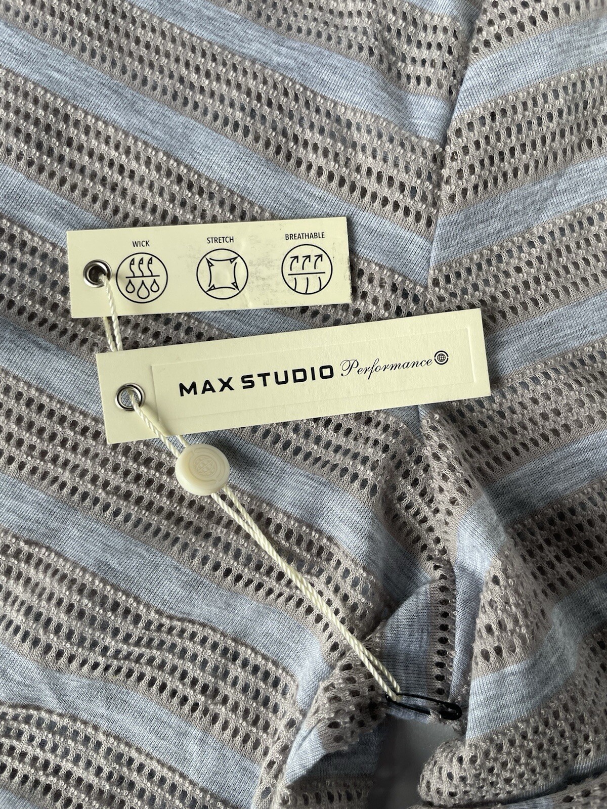 Max Studio Performance Clay Heather Breathable Top Open Back Thumbholes
