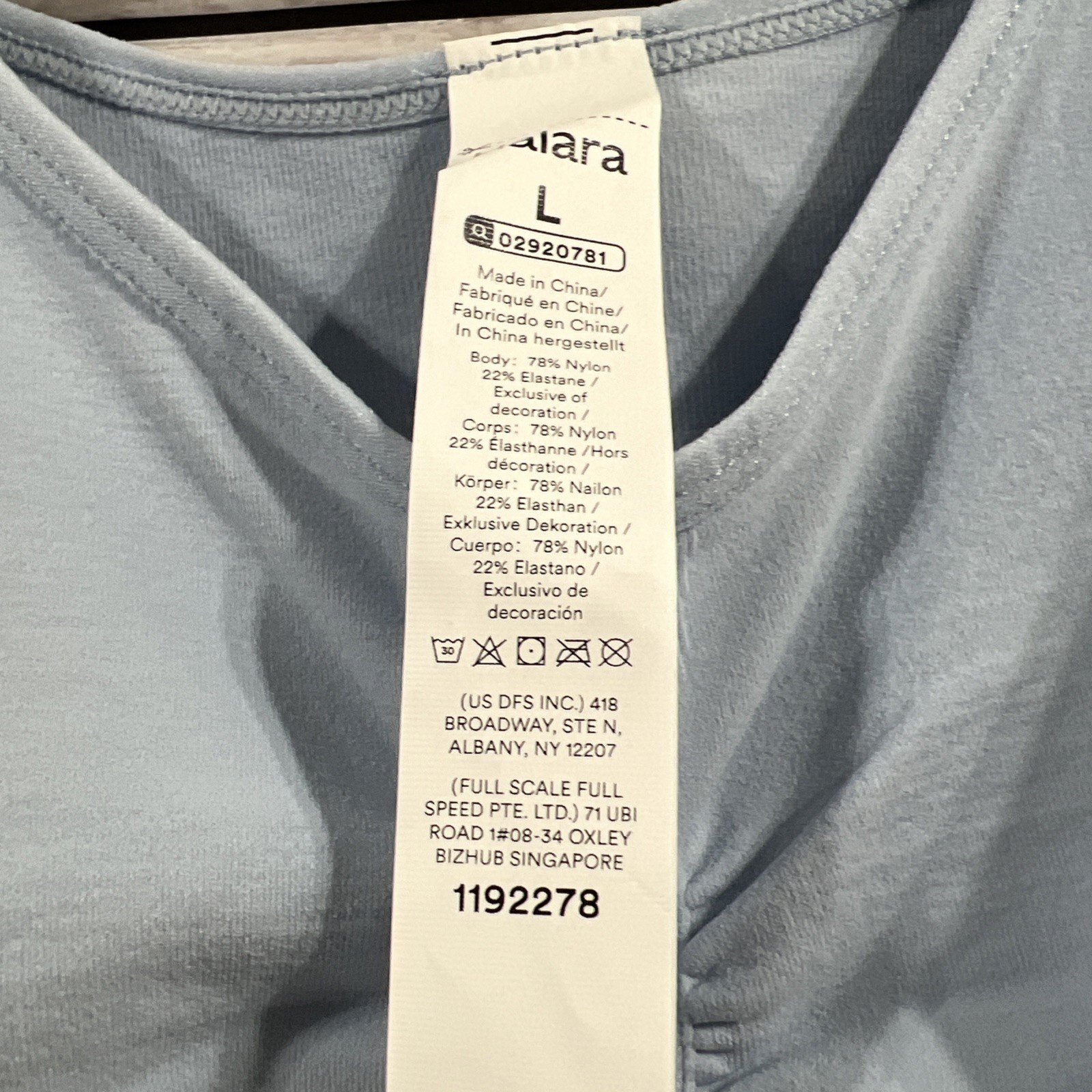 Halara Womens L shape wear Solid Stretch Tank Top light blue slimming NWT