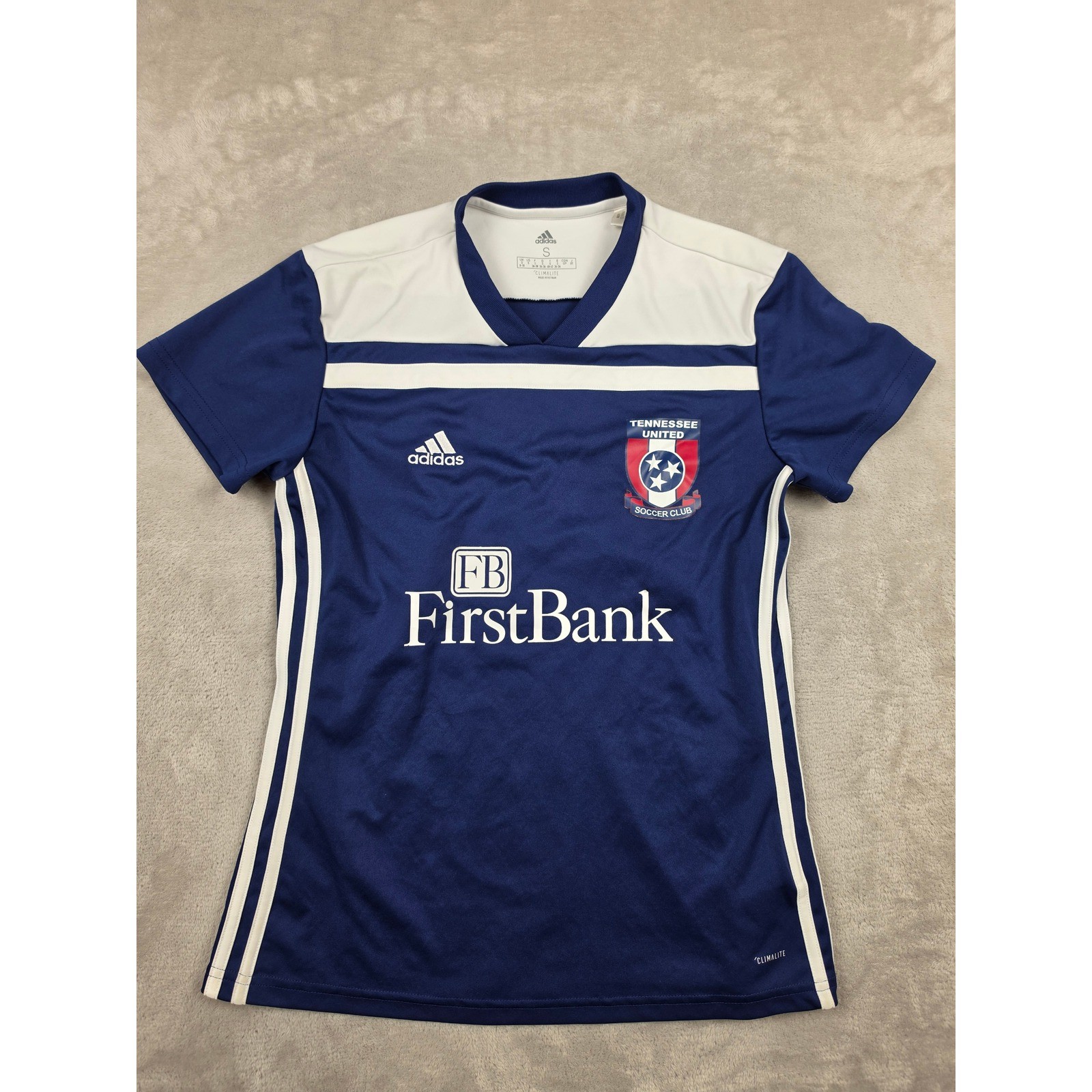 Adidas Soccer Jersey Womens S Blue Tennessee United FirstBank Climalite CE8954