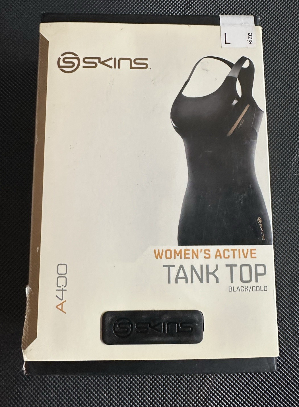 Skins A400 Women’s Active Tank Top, Black, Size L, New
