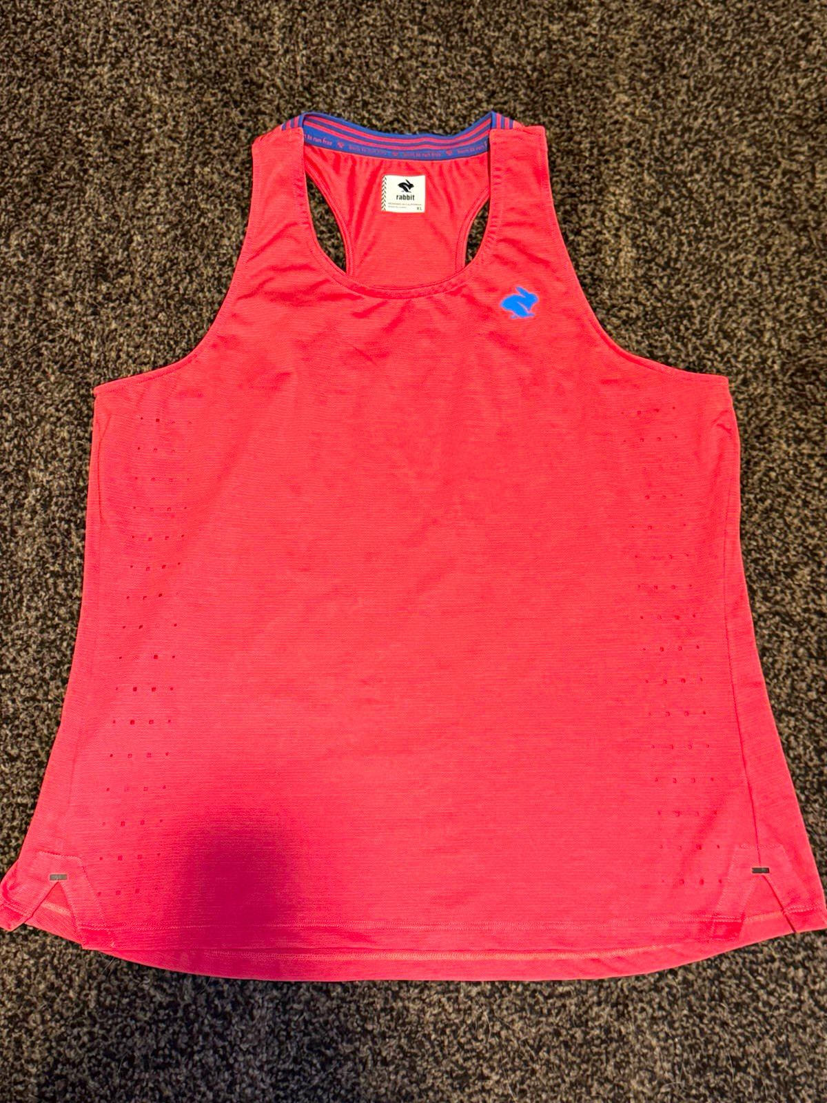 rabbit Born to Run Free Pink/Blue Racerback Running Tank Top Women’s XL