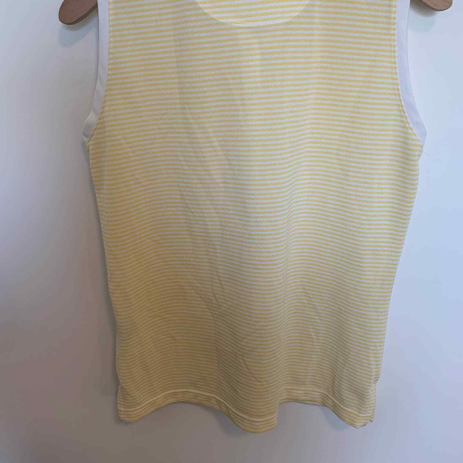 Kate Lord Performance Womens Golf Athletic Shirt Tank Size Medium Striped Yellow