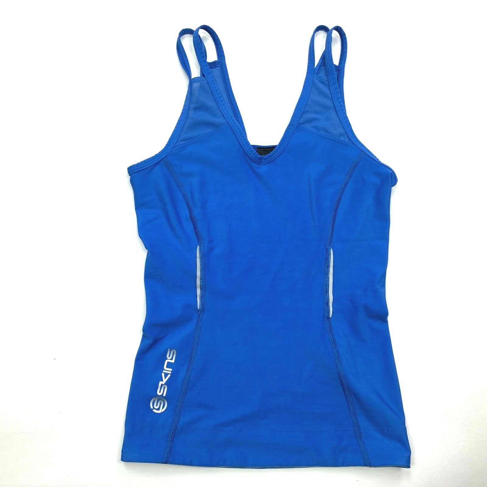 Skins Compression Blue Tank Top A200 Nylon Blend Sleeveless Workout Gym Women S