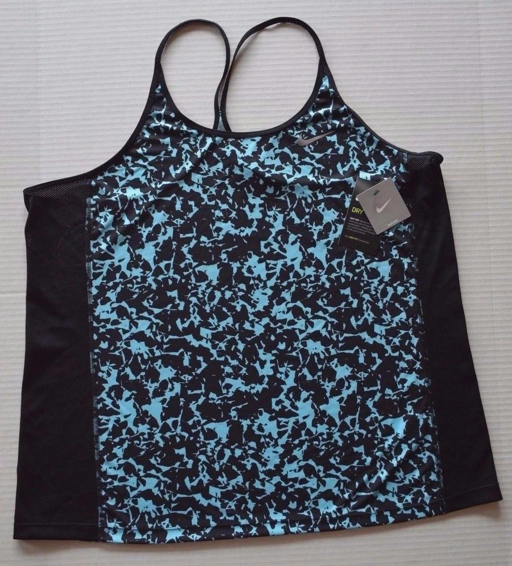 Women’s Plus Size Nike Dri-Fit Dry Mesh Back Running Spaghetti Strap Tank Top 1X