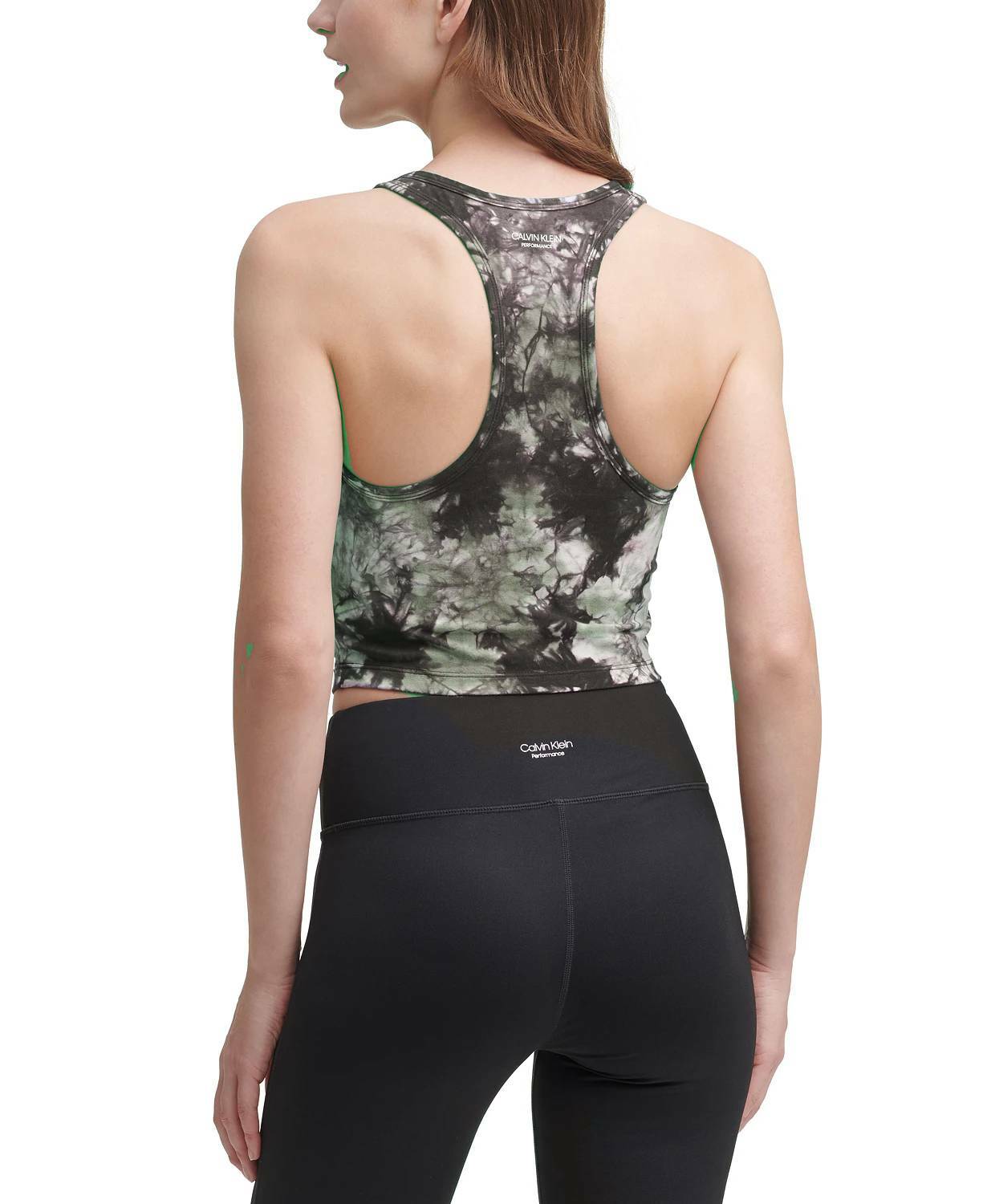 Calvin Klein NWT Active Performance Crop Tie-Dyed Active Tank Top Size XL $50