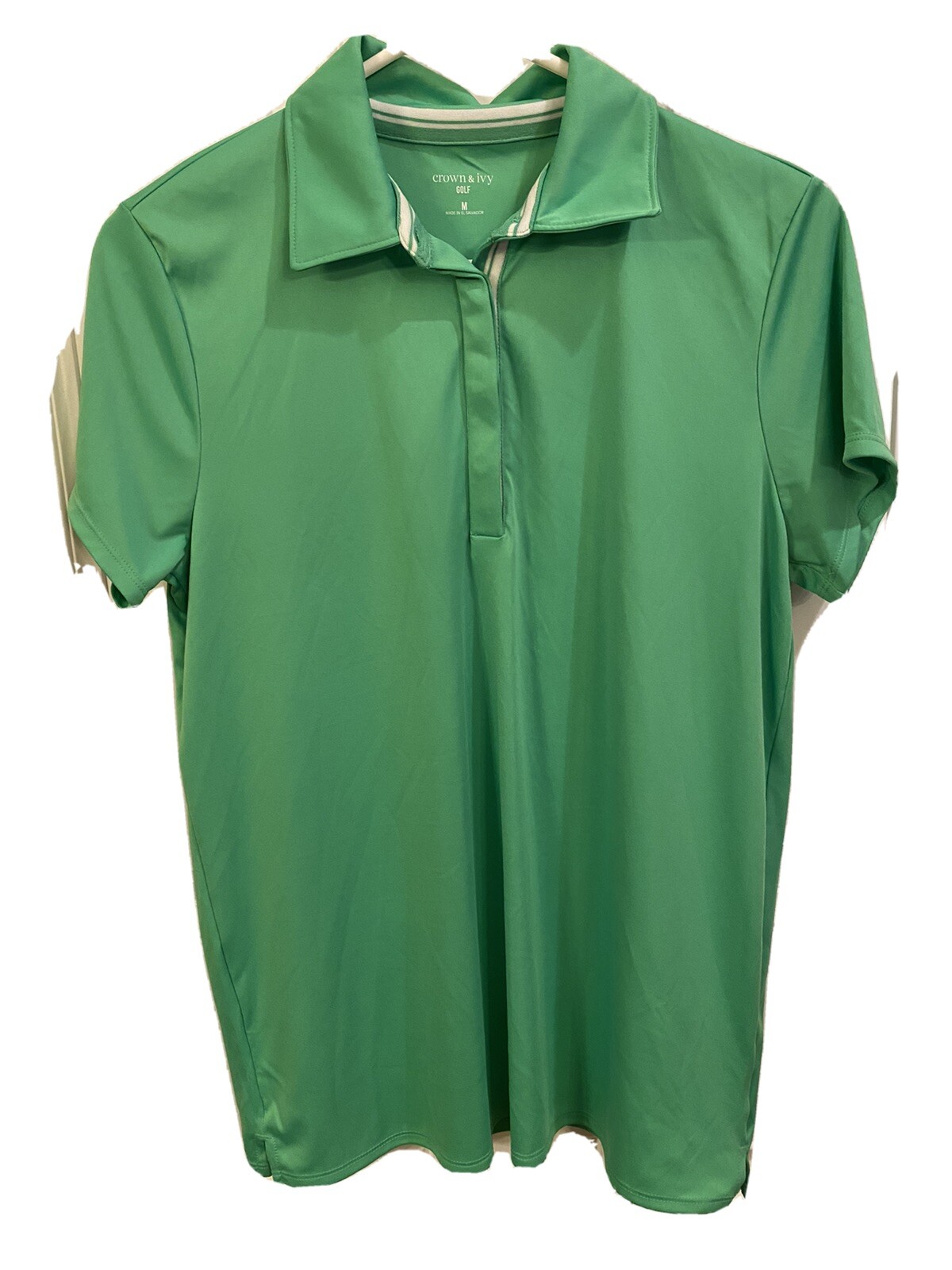 Crown & Ivy Green Polo Golf Shirt Size Medium