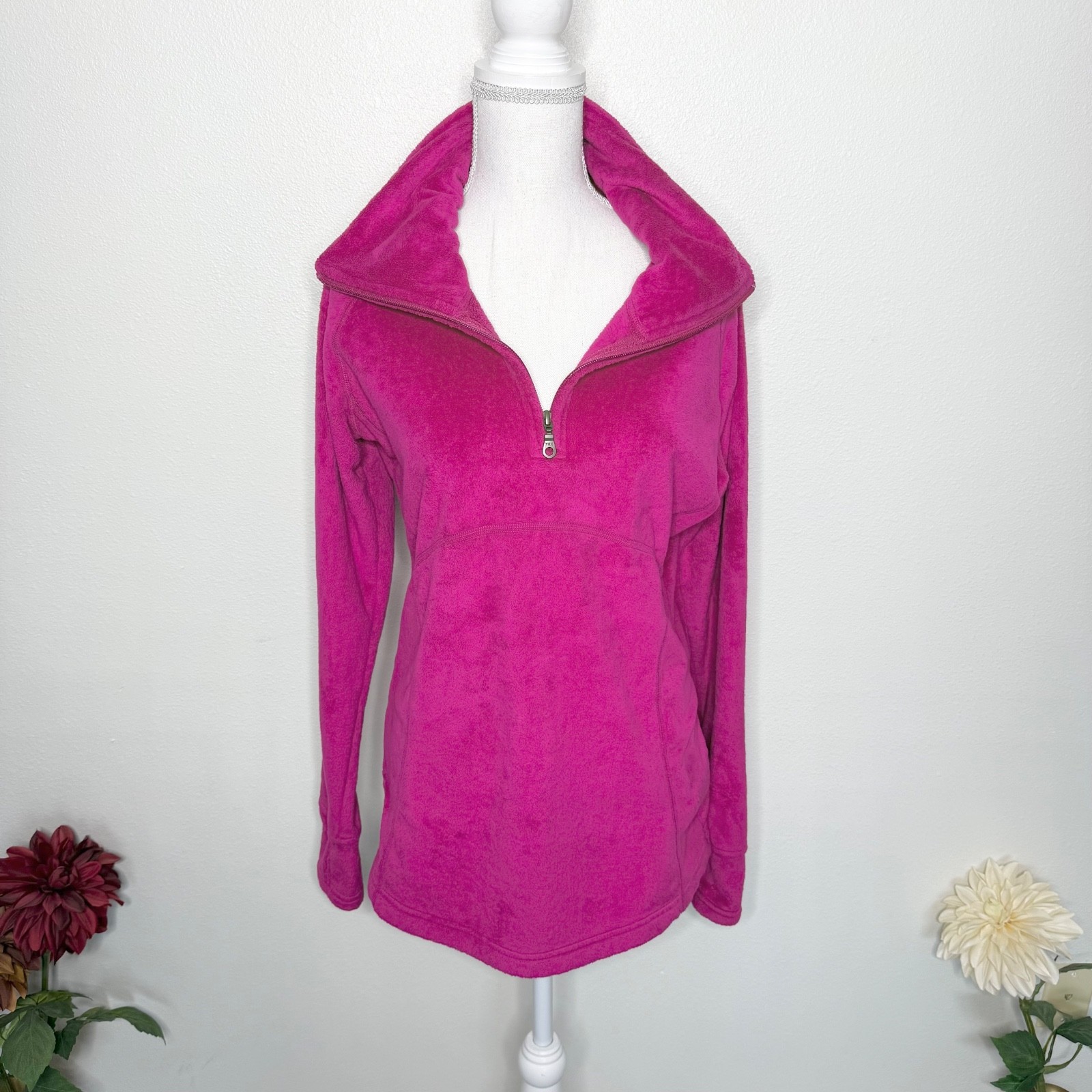 Obermeyer Brandi Hot Pink Plush Funnel Neck Fleece Gorpcore Outdoors Winter Sz M