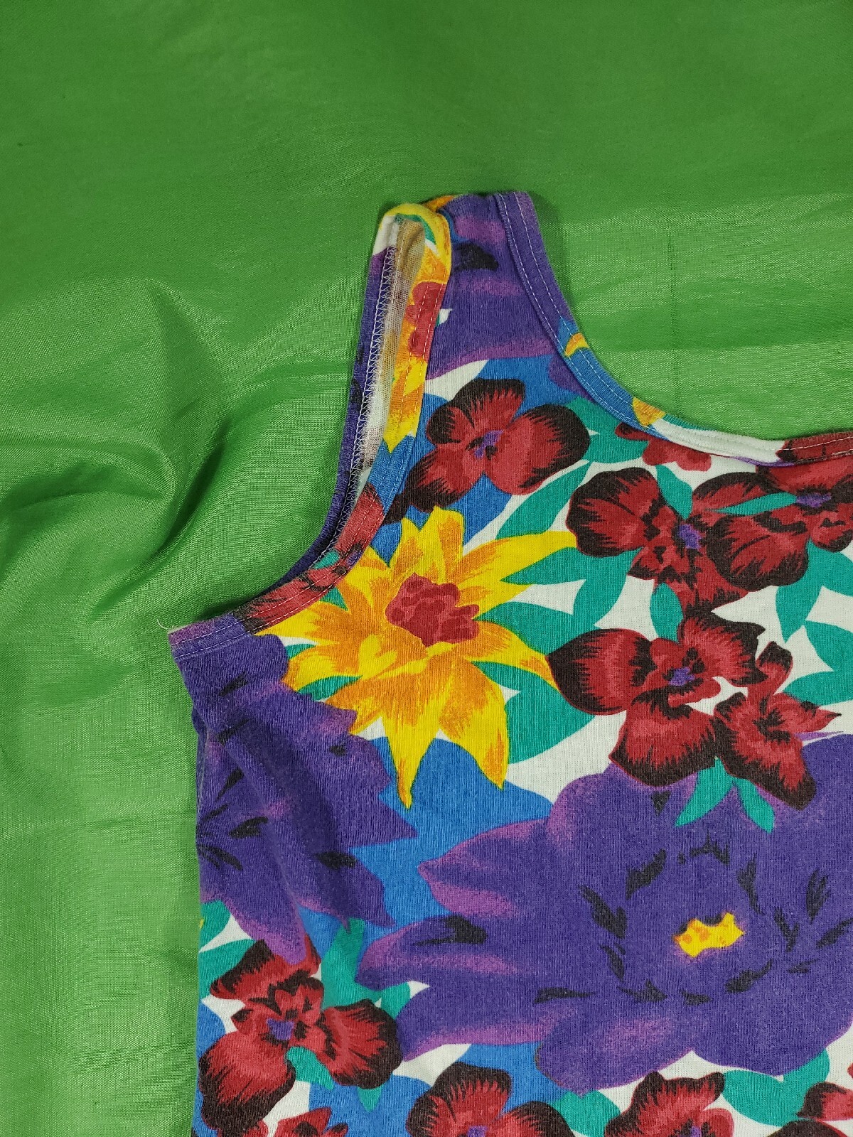 Retro Floral 80s 90s Nordstrom Active Sports Top Women’s Small Vintage Island