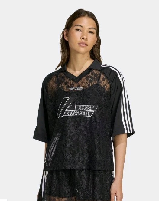Adidas Originals Black Lace Festival Jersey Top XXS 2XS NWT 100% Authentic