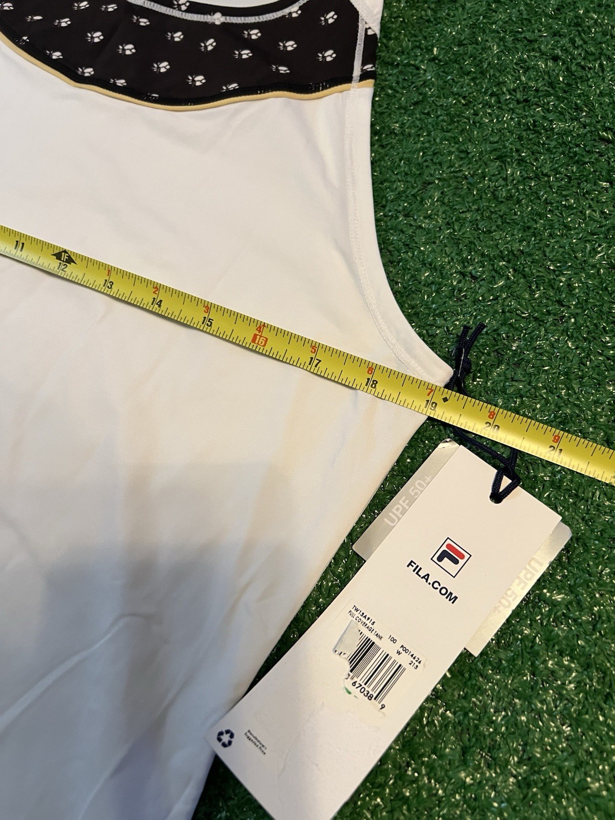 Fila UPF 50+ Full Coverage Performance Black Tank Top Size Large NWT
