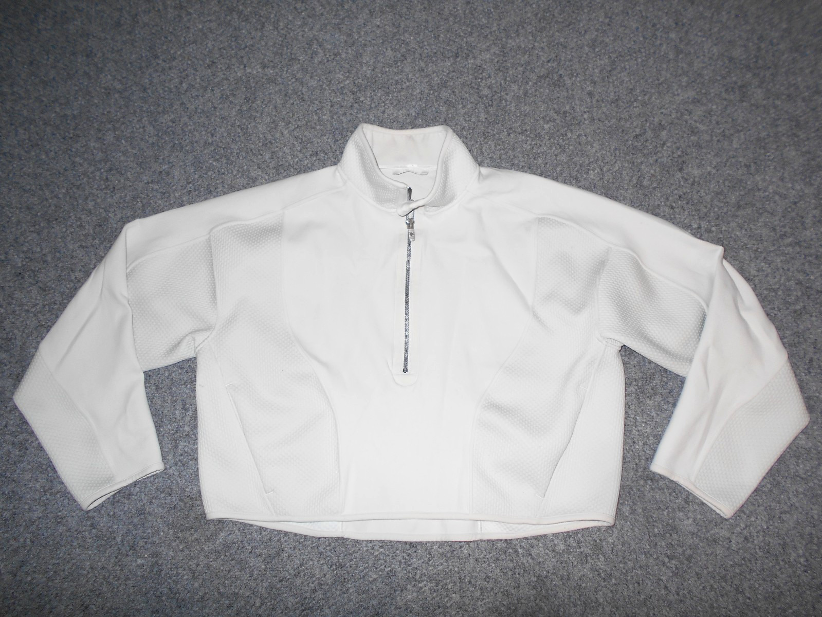 LULULEMON MIXED FABRIC HALF-ZIP WOMENS XL CROPPED BONE PULLOVER