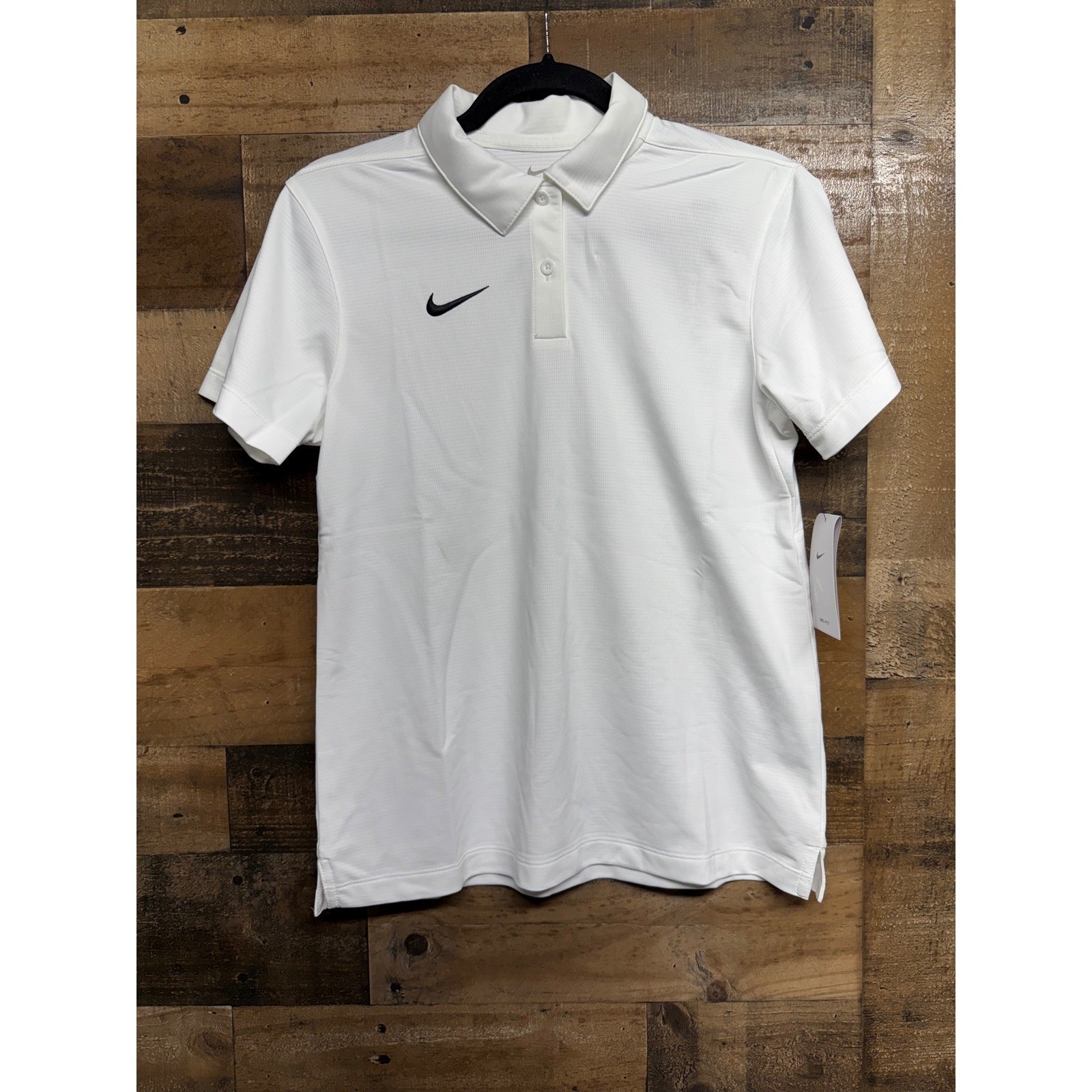 Nike Womens Dri-FIT Polo Shirt White Short Sleeve Athletic Top Size S Golf
