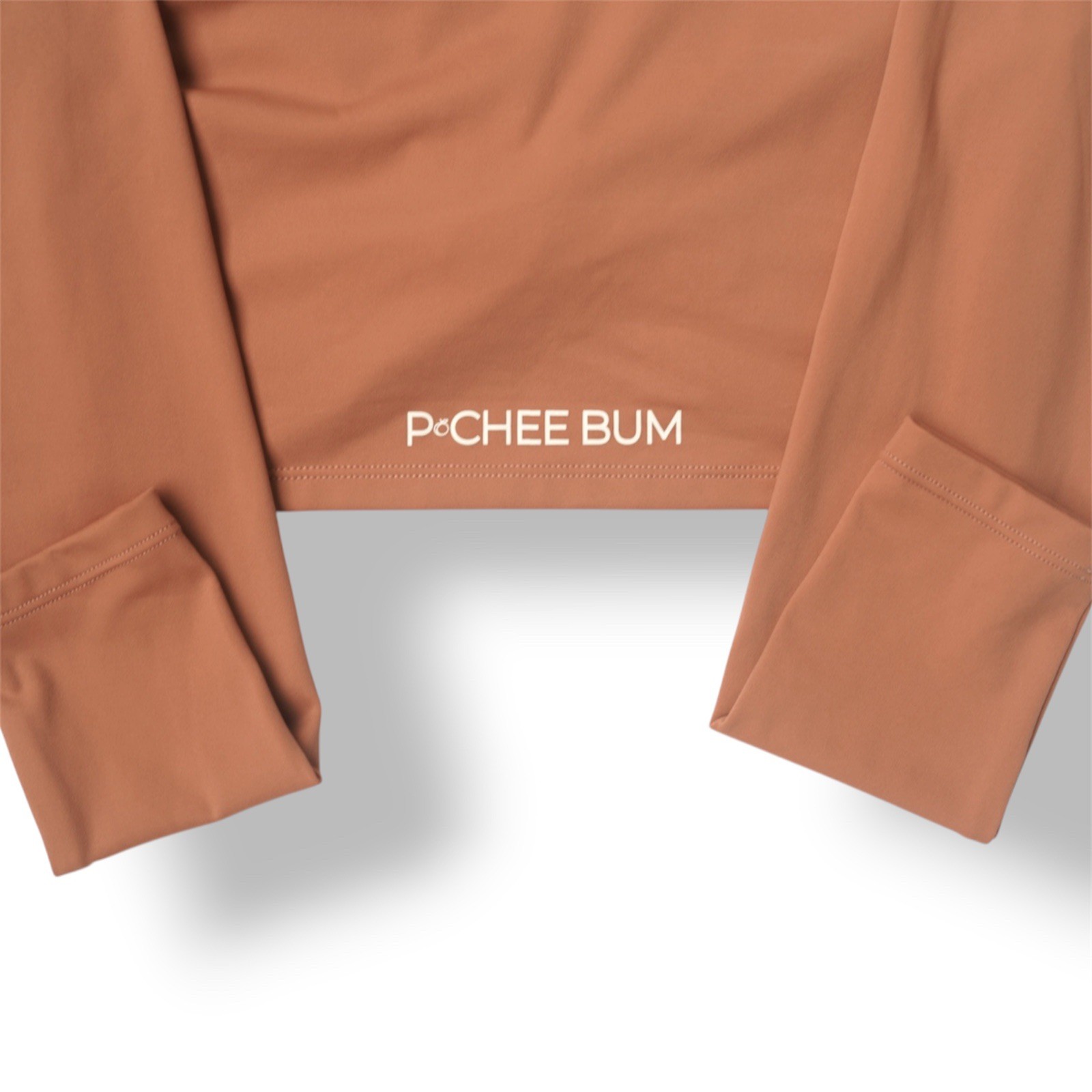 🍑 PChee Bum (M) Rust Twist Long Sleeve Crop Top, Sports Bra, Medium