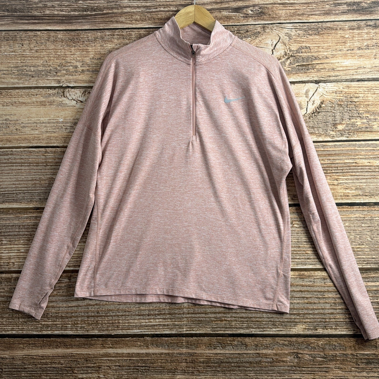 Nike Shirt Womens Large Pink Dri Fit Element 1/2 Zip Pullover Running AJ4660-685