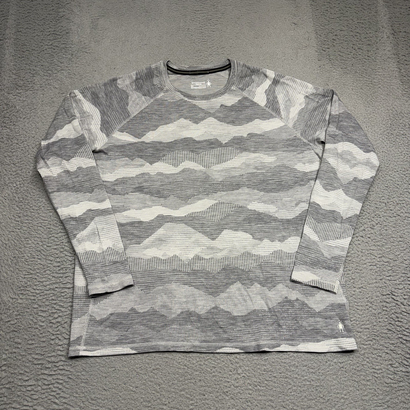 Smartwool Intraknit Thermal Crew Shirt Women 3X Plus Grey 250 Merino Wool Base
