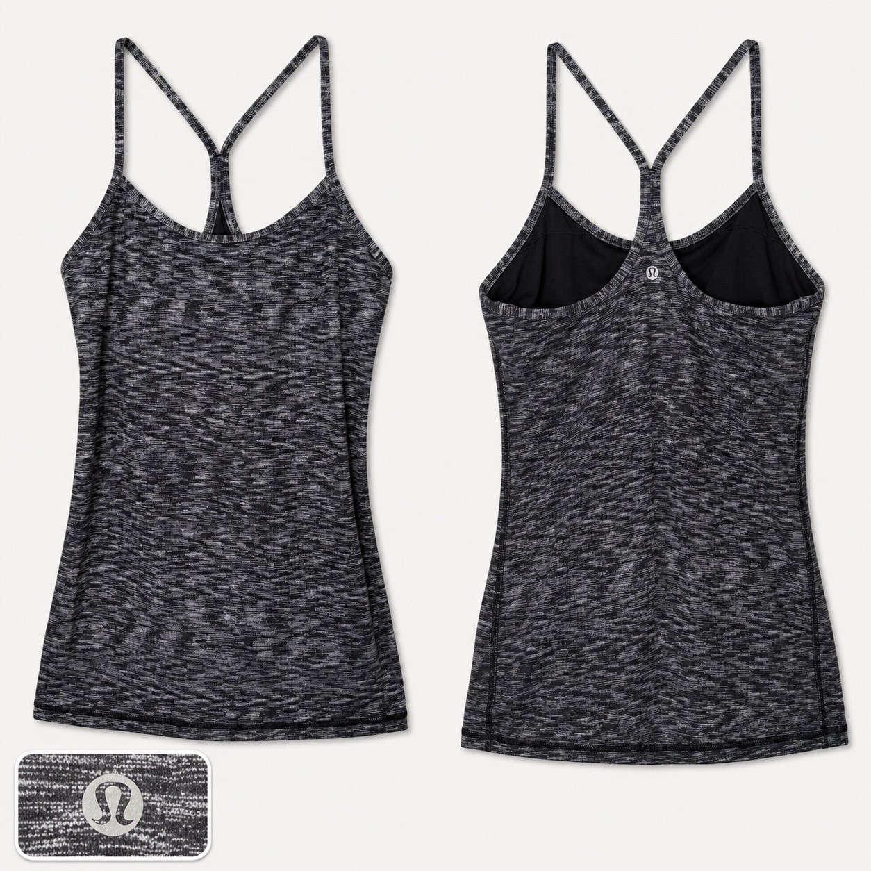 Lululemon Power Y Tank Top Luon (8) Built In Bra Yoga Exercise Workout Stretch