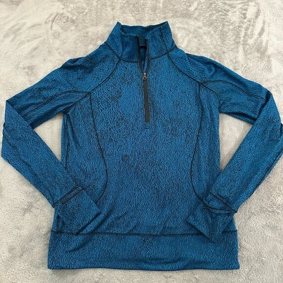 Lululemon Rush Hour 1/4 Zip Pullover Sweater Top Women’s size 8 Blue