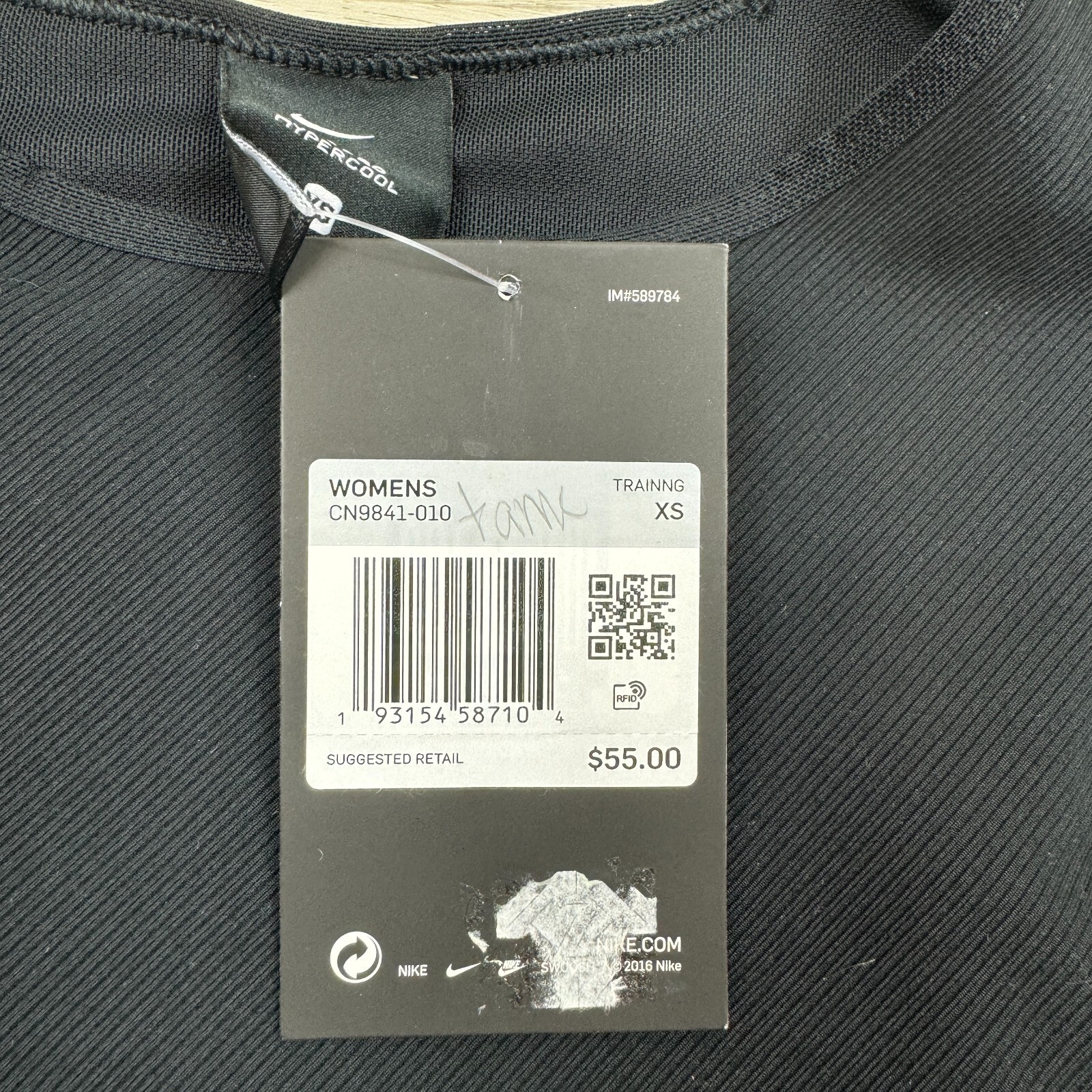 Nike Pro Hypercool Performance Cropped Top Womens Small Black CN9841 010 NEW