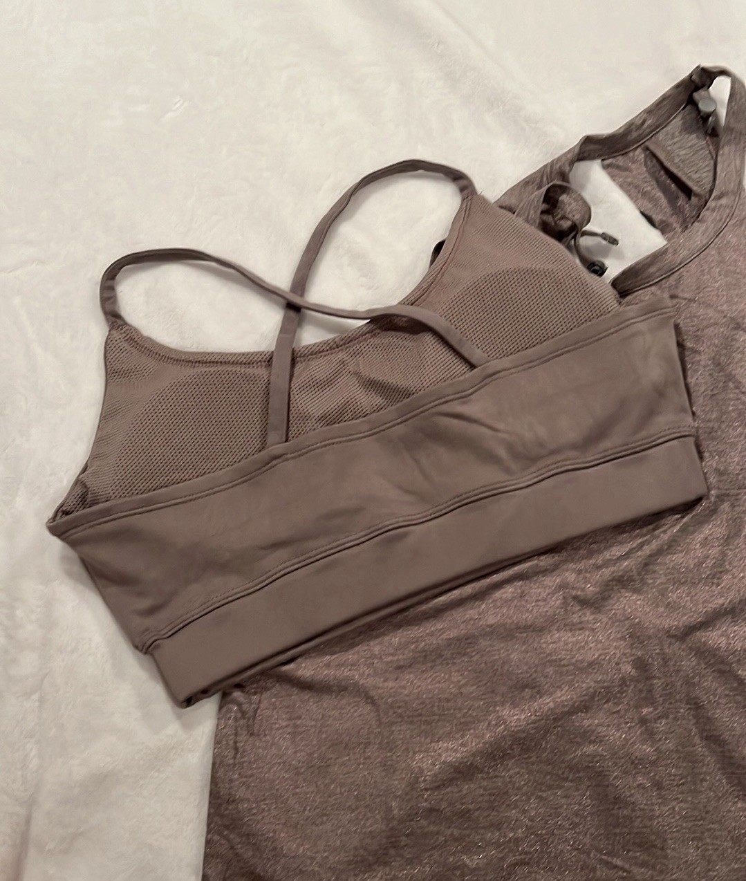 Max Studio Performance Garden Tank And Bra Combo, Size M, Heather Clay MSRP$69