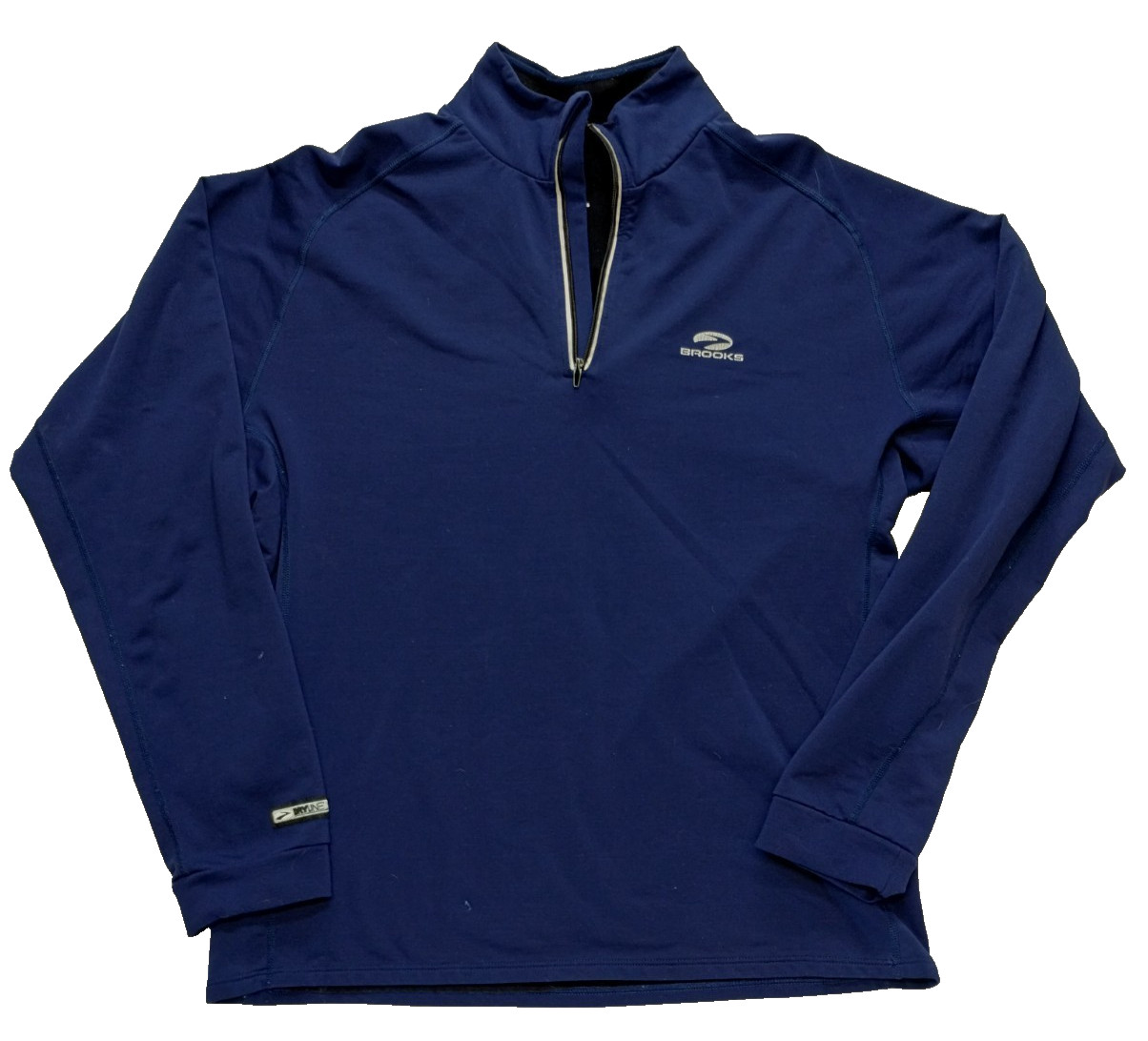 Brooks Running 1/4 Zip Pullover Large Blue Dryline Womens Training Walking Hike