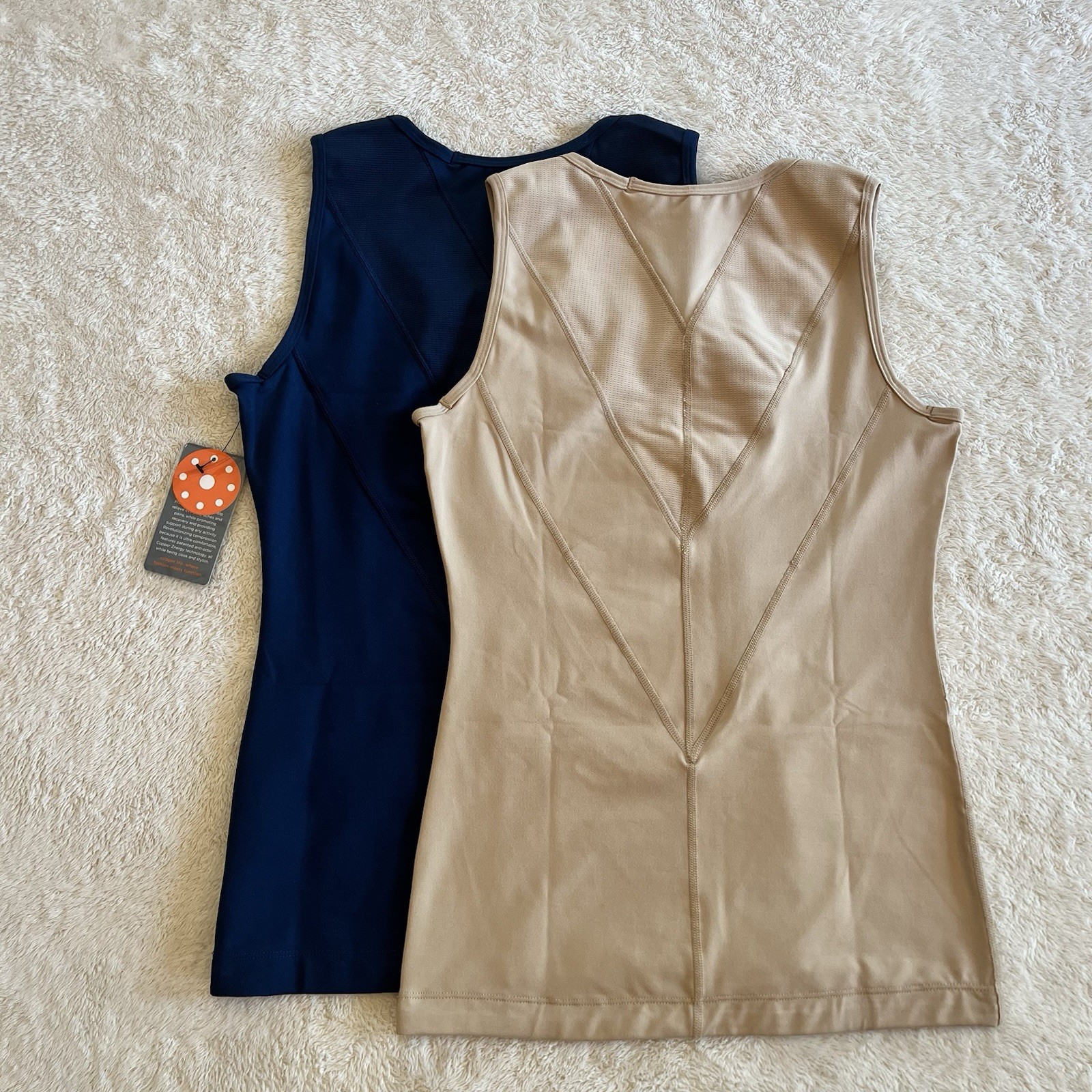 Copper Life Compression Tank Top Shoulder Support Medium Navy & Nude Comfort (2)