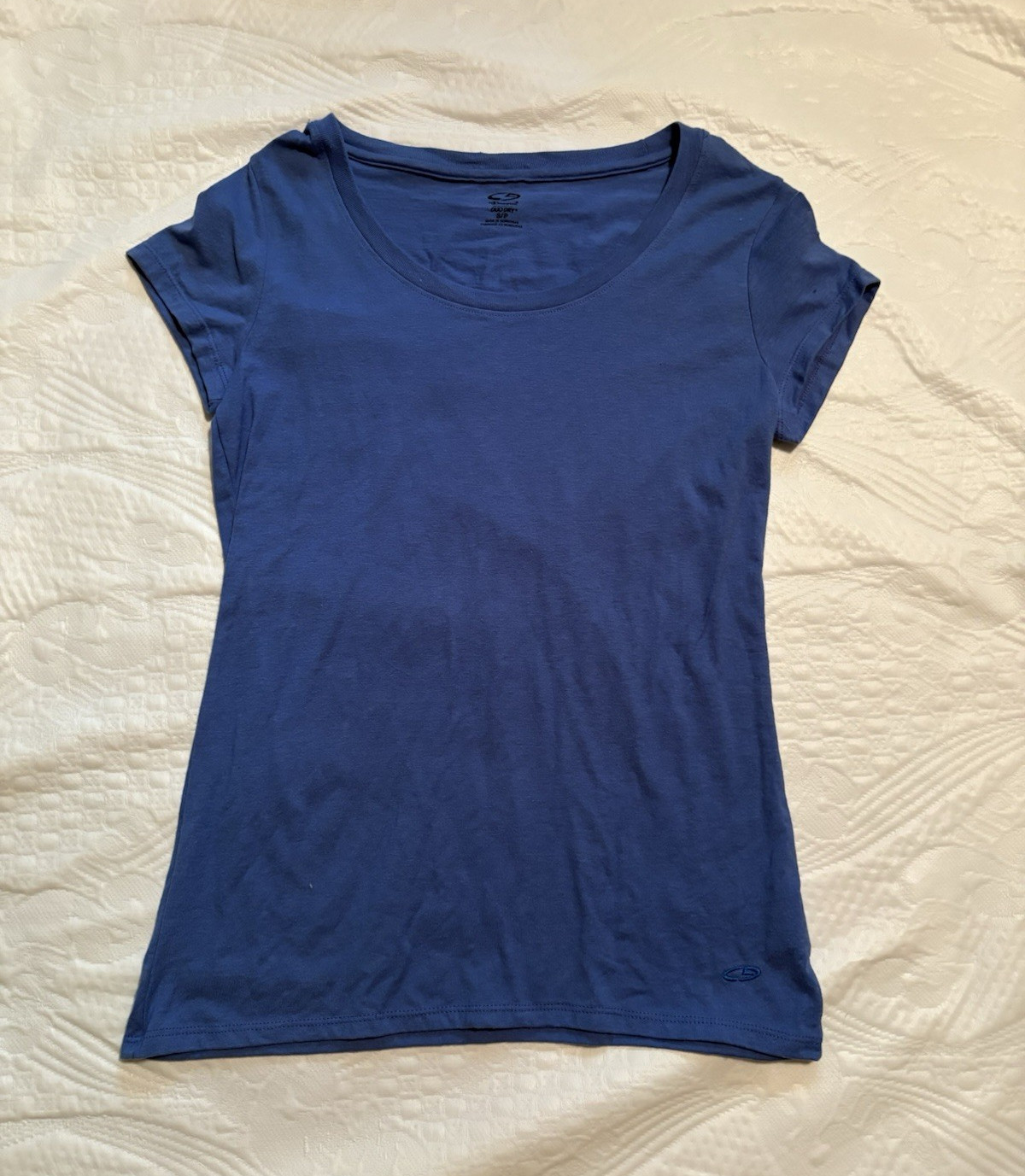 Champion Double Dry Blue Scoop Neck Cap Sleeve T-Shirt Women’s S