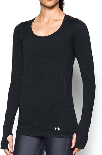 UNDER ARMOUR Threadborne Seamless Long Sleeve Shirt Graphite Black Size S
