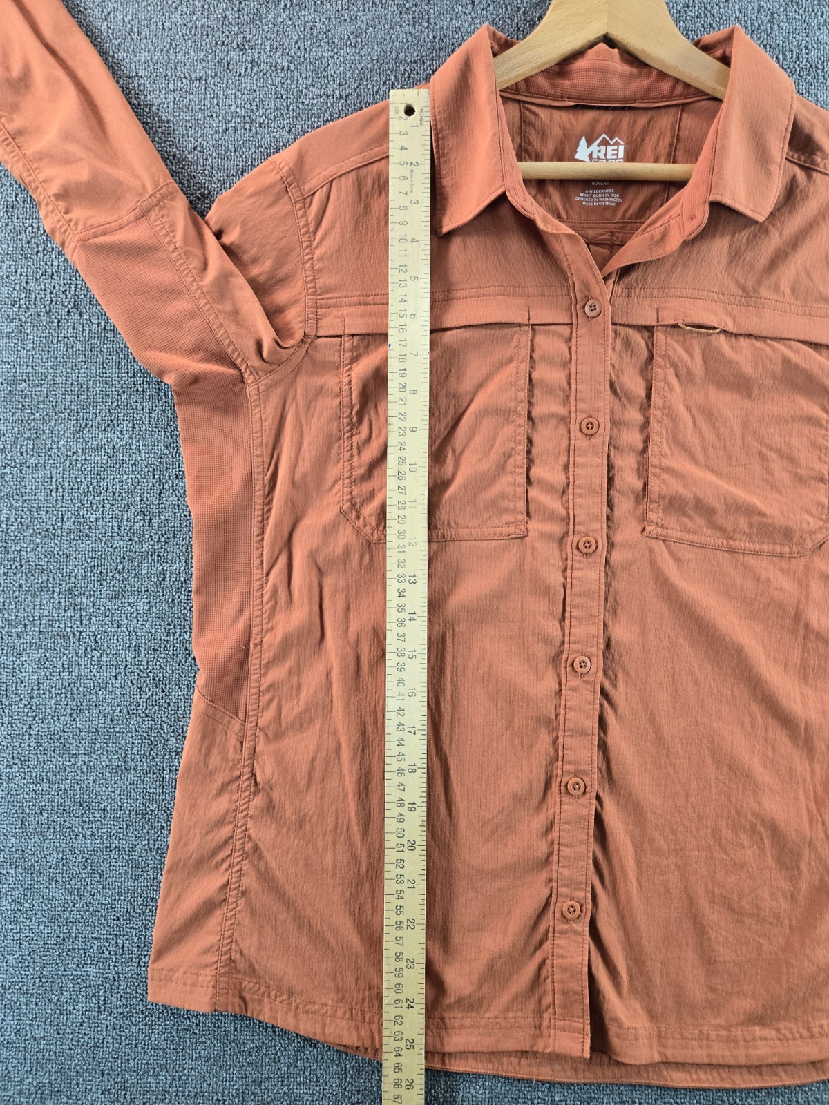 REI Co Op Sahara Shirt Women’s Large Peach Long Sleeve Fishing Hiking Quick Dry