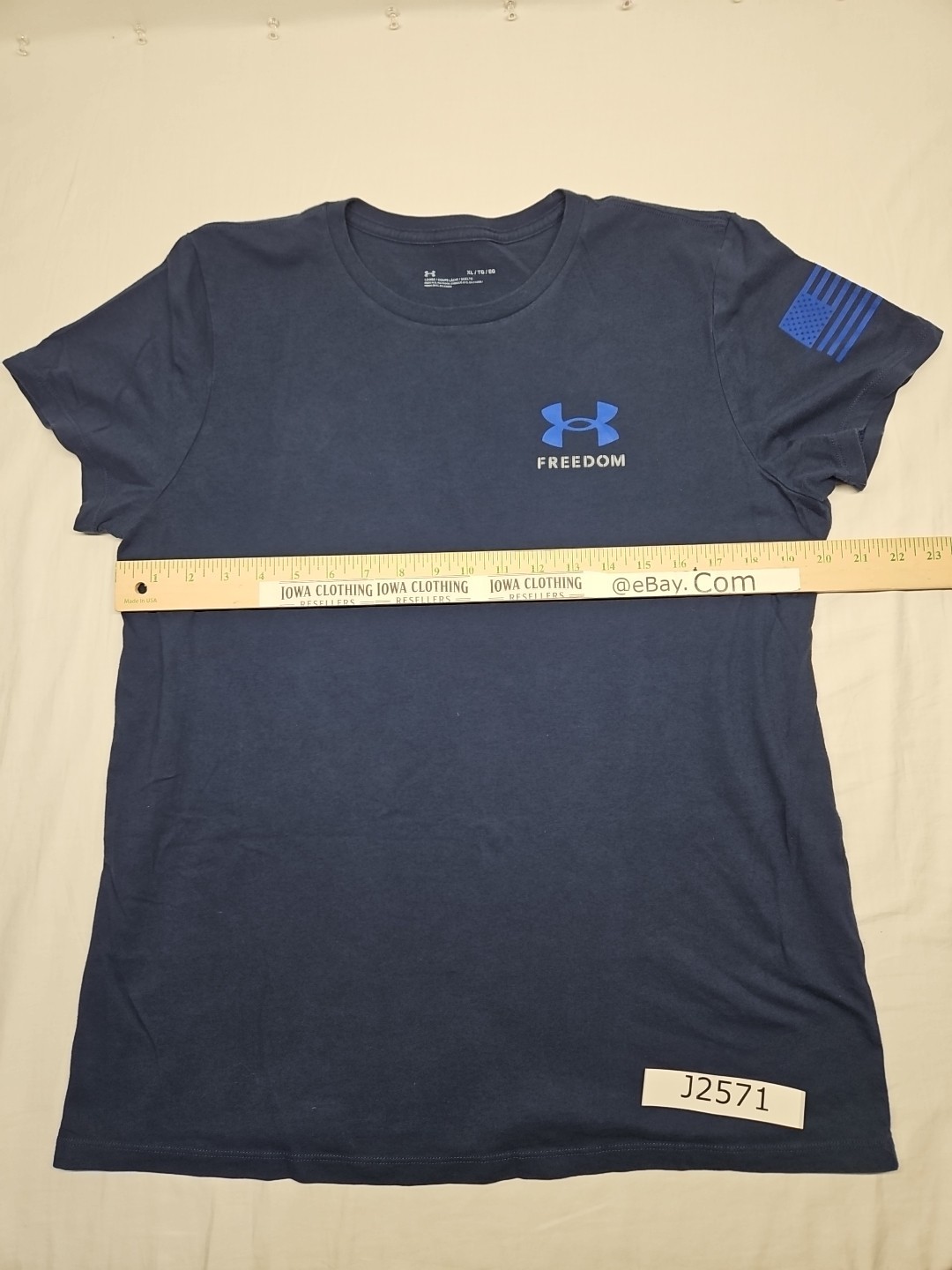 Under Armour Women’s XL Freedom Flag Short Sleeve Graphic Tee Shirt Blue