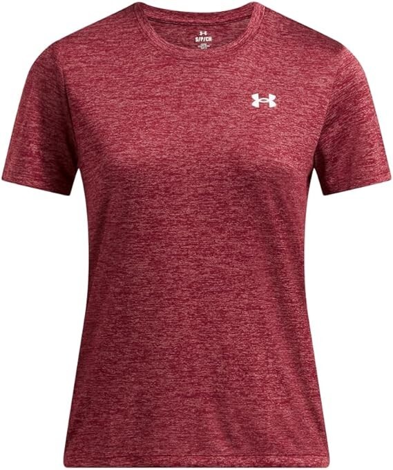 UNDER ARMOUR ‘ WOMENS ‘ TECH TWIST SHORT SLEEVE CREW ‘ SIZE SMALL ‘ DARK RED