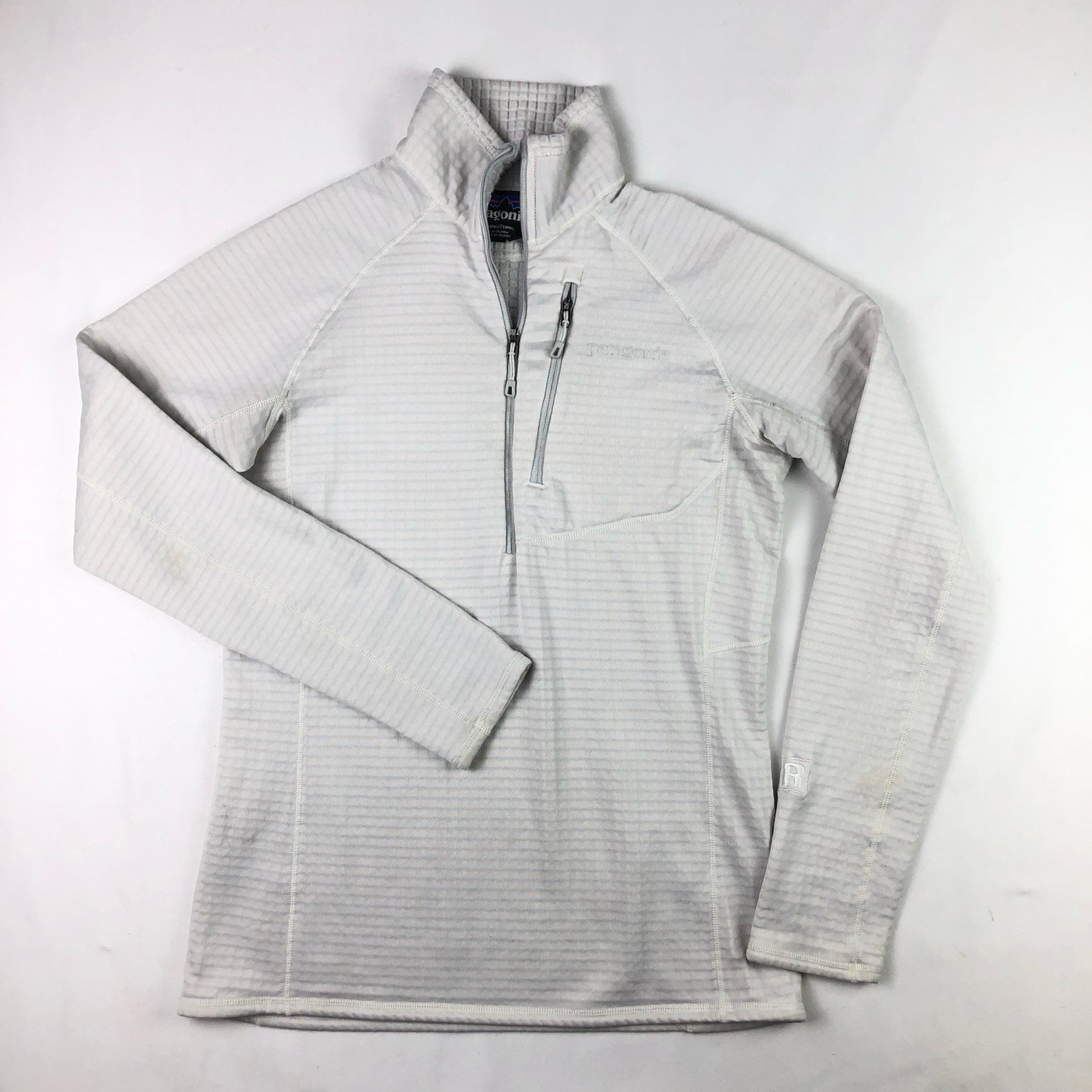 Patagonia R1 Pullover Womens Small White 1/2 Zip Grid Thermal Sweatshirt