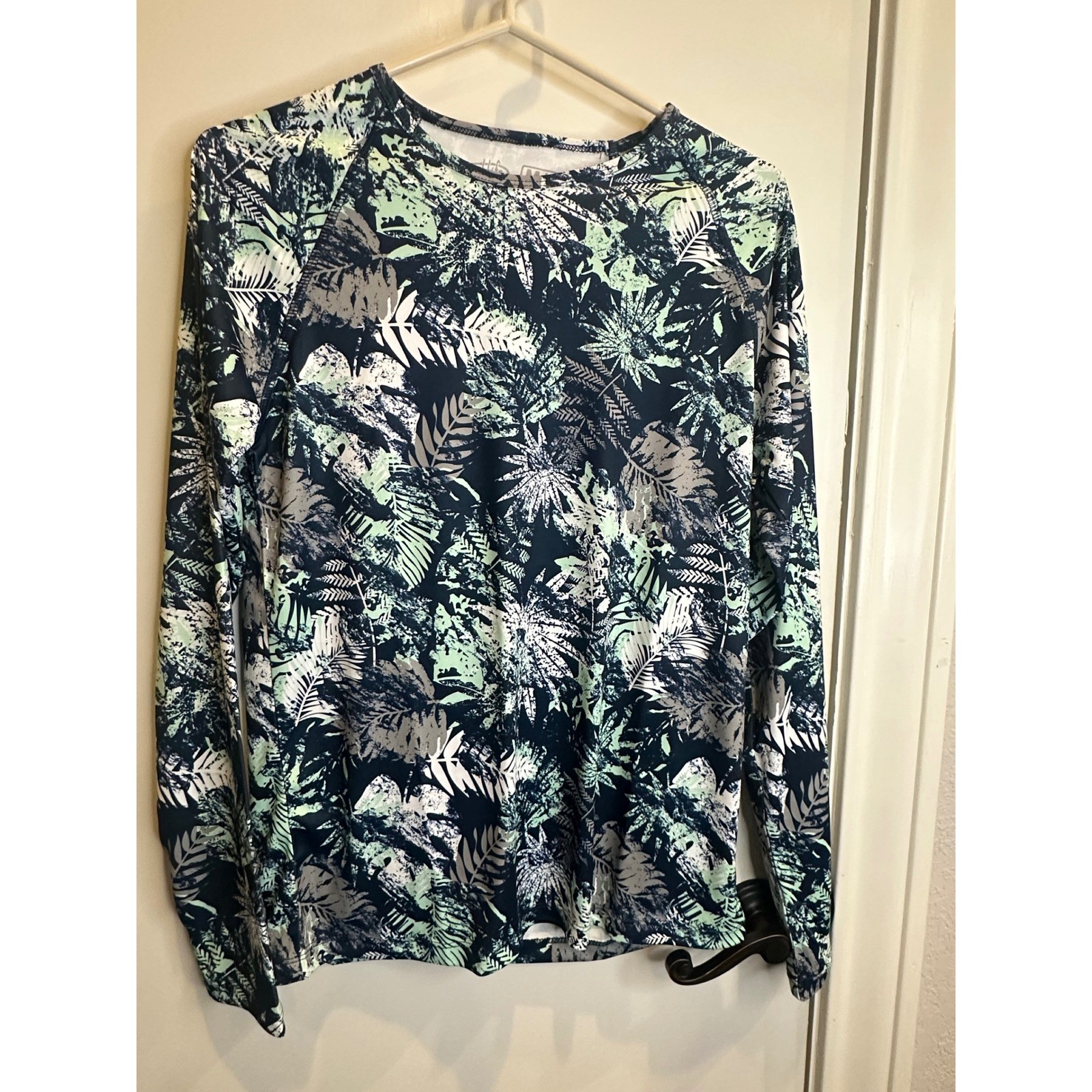 Reel Life Womens UV Sun Protection Long Sleeve Shirt Tropical Blue Green Medium