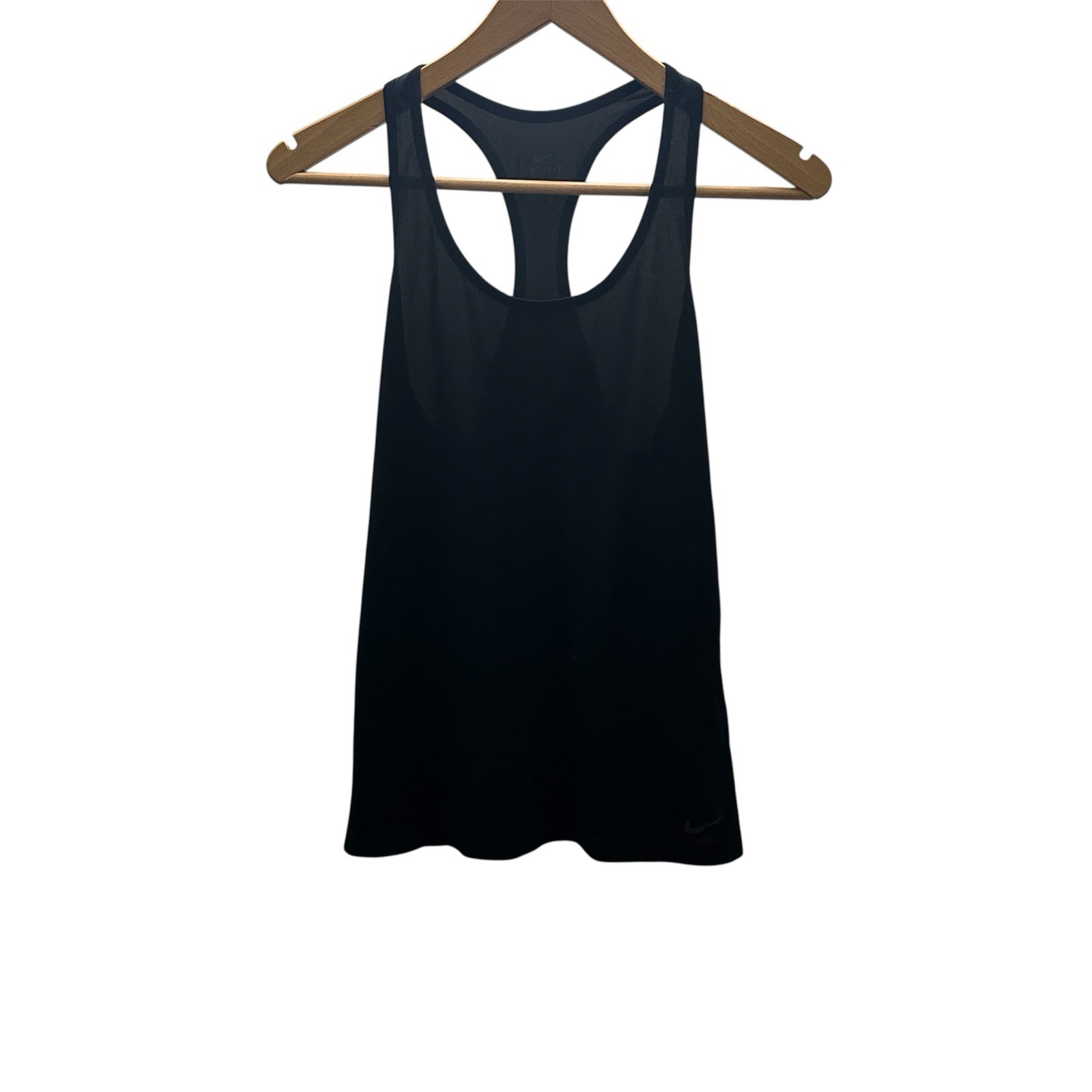 Nike Dri-FIT Black Racerback Tank Top Medium M Sleeveless Training Gym Running