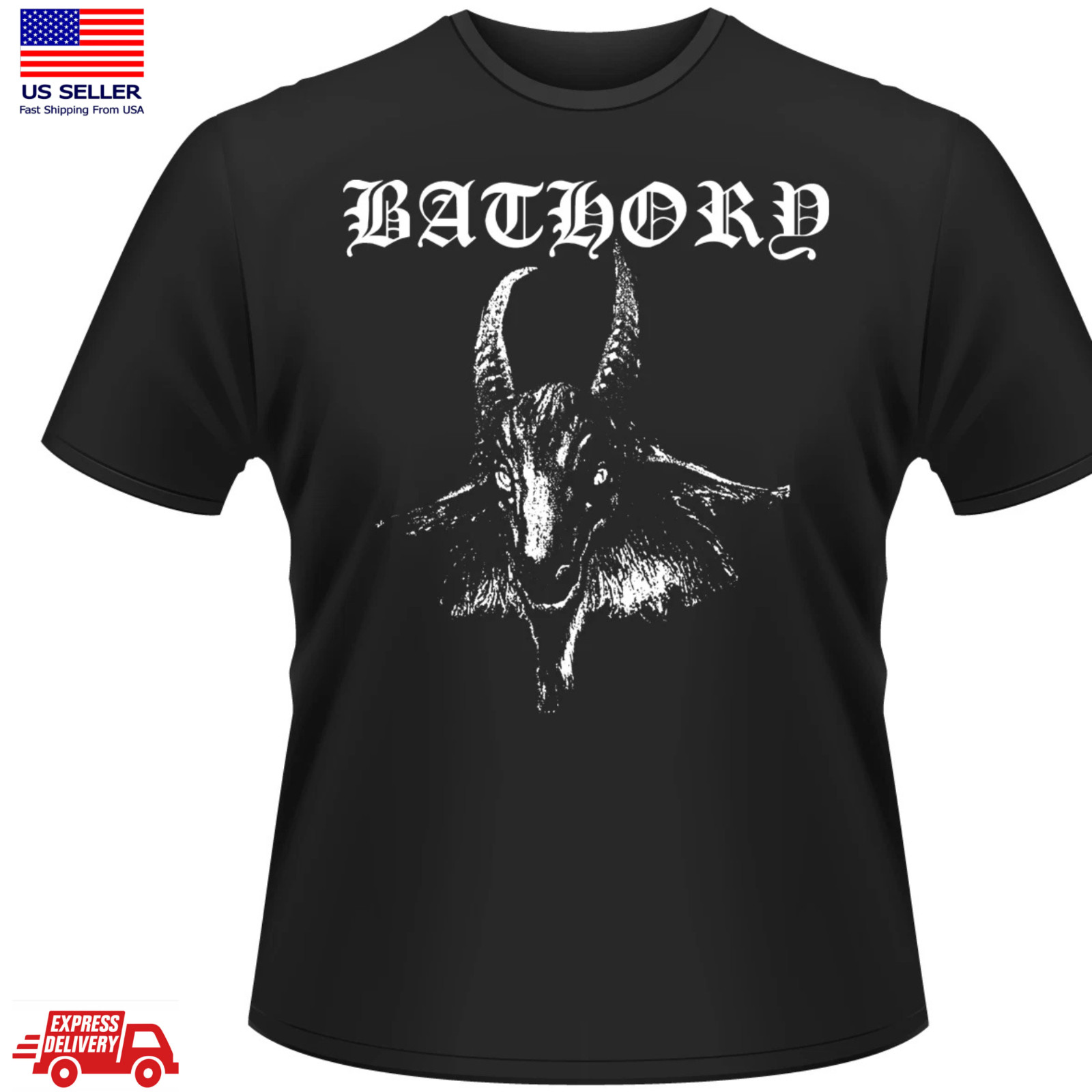 Bathory Goat Official Black Metal Band Graphic Black T Shirt New