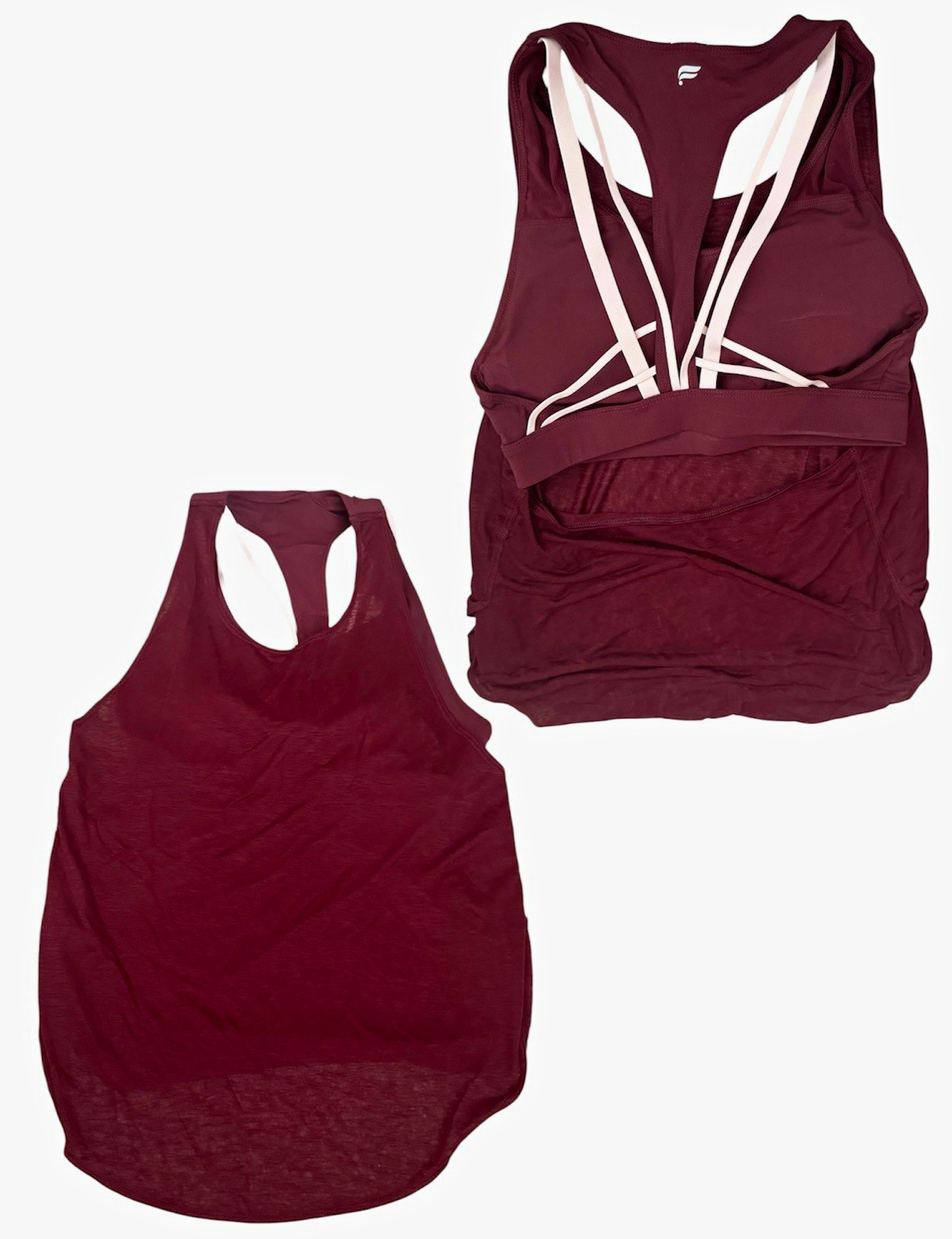 Fabletics Kessler Built-In Bra Tank Black Cherry XS NWT