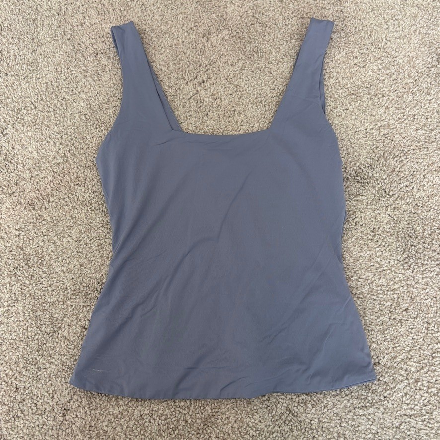 Travis Mathew Tropical Bliss Tank Womens XS Blue Square Neck Golf Tennis Active