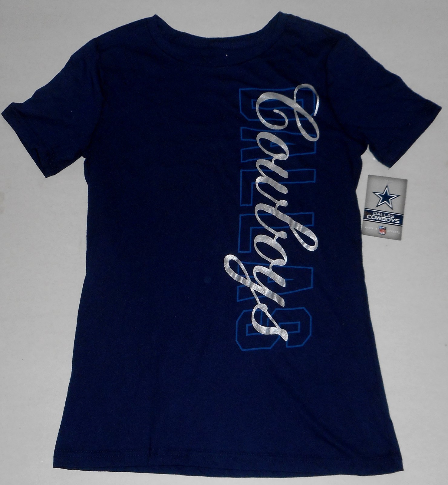 DALLAS COWBOYS AUTHENTIC APPAREL WOMENS S/S T SHIRT S M L XL 2X BLUE 100% COTTON