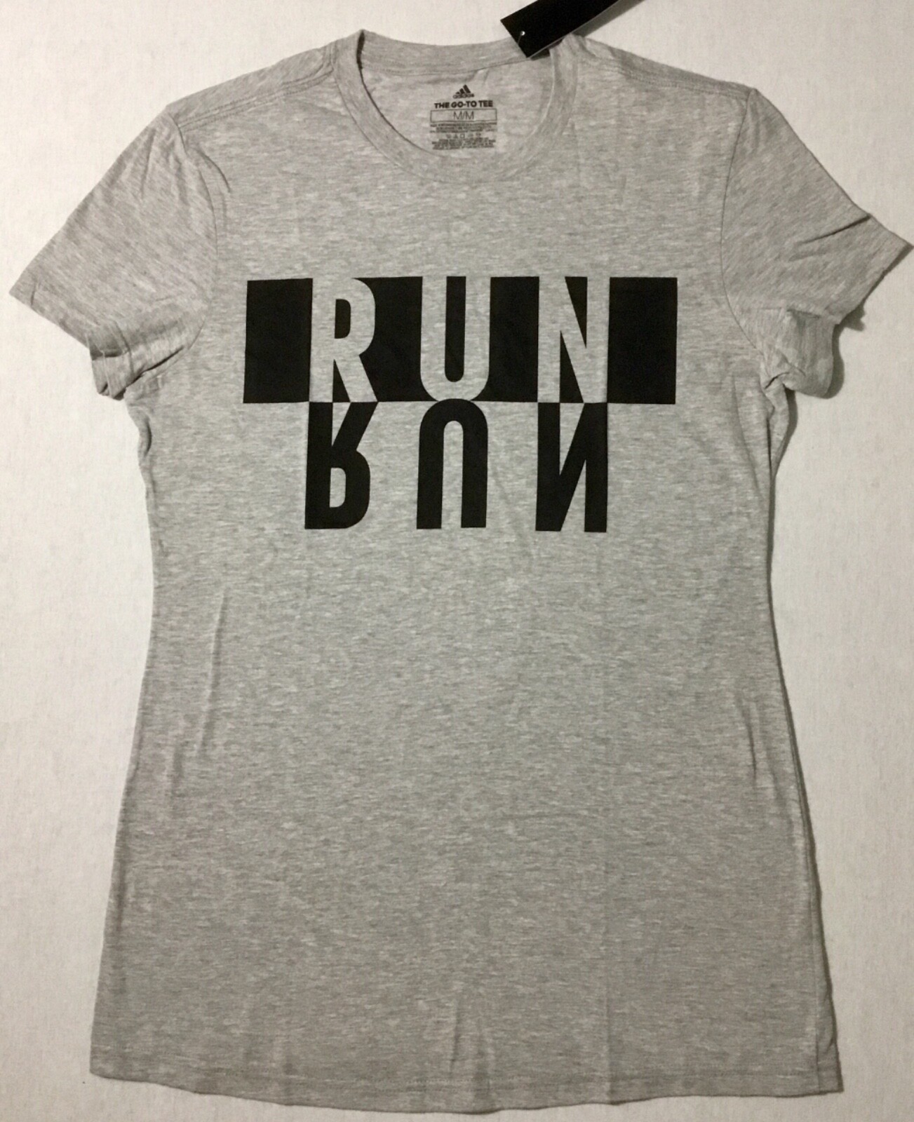 Adidas Women’s The Go-To Tee RUN Shirt Medium Heather Gray CA9884 Size L