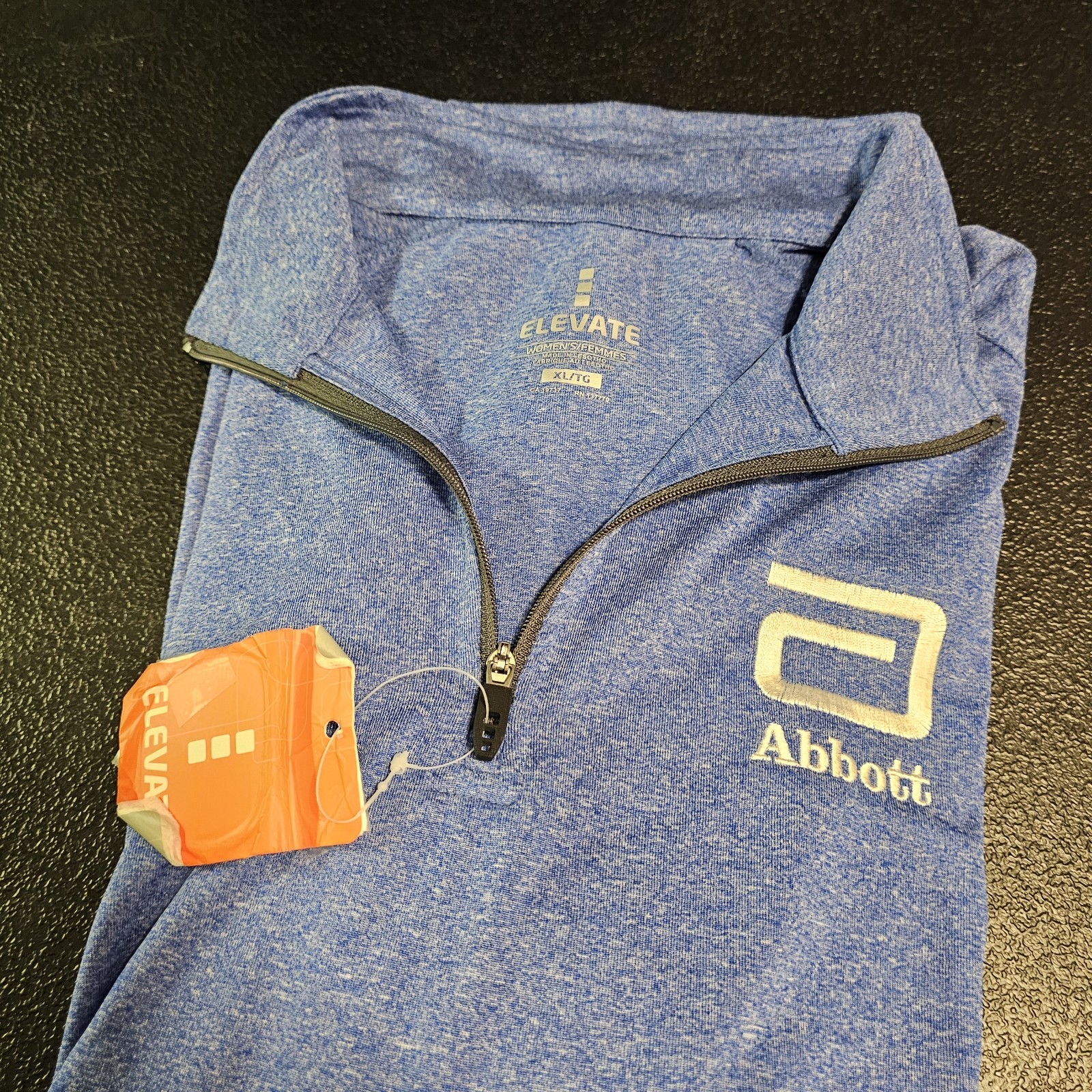 The Elevate Womens 1/4 Zip Athletic Layer Pullover Taza Heather Knit Sz XL/TG