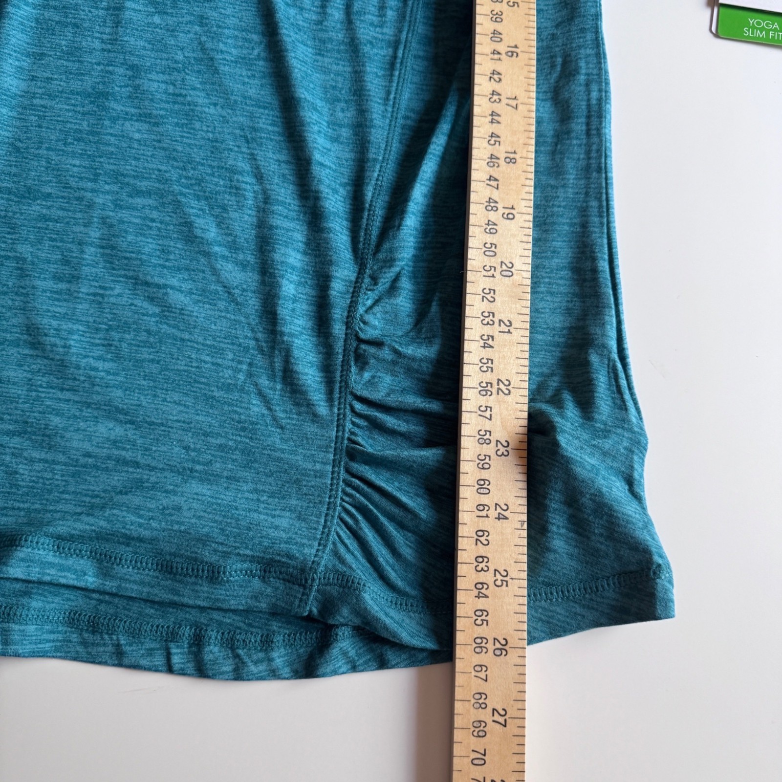 Gaiam Women Energy Tee Stretch Short Sleeve Teal Activewear Top Size L
