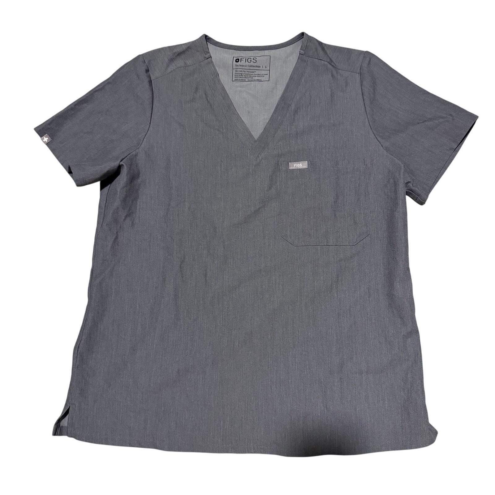 Figs scrub top in gray sz L nurse workwear medical comfortable doctor