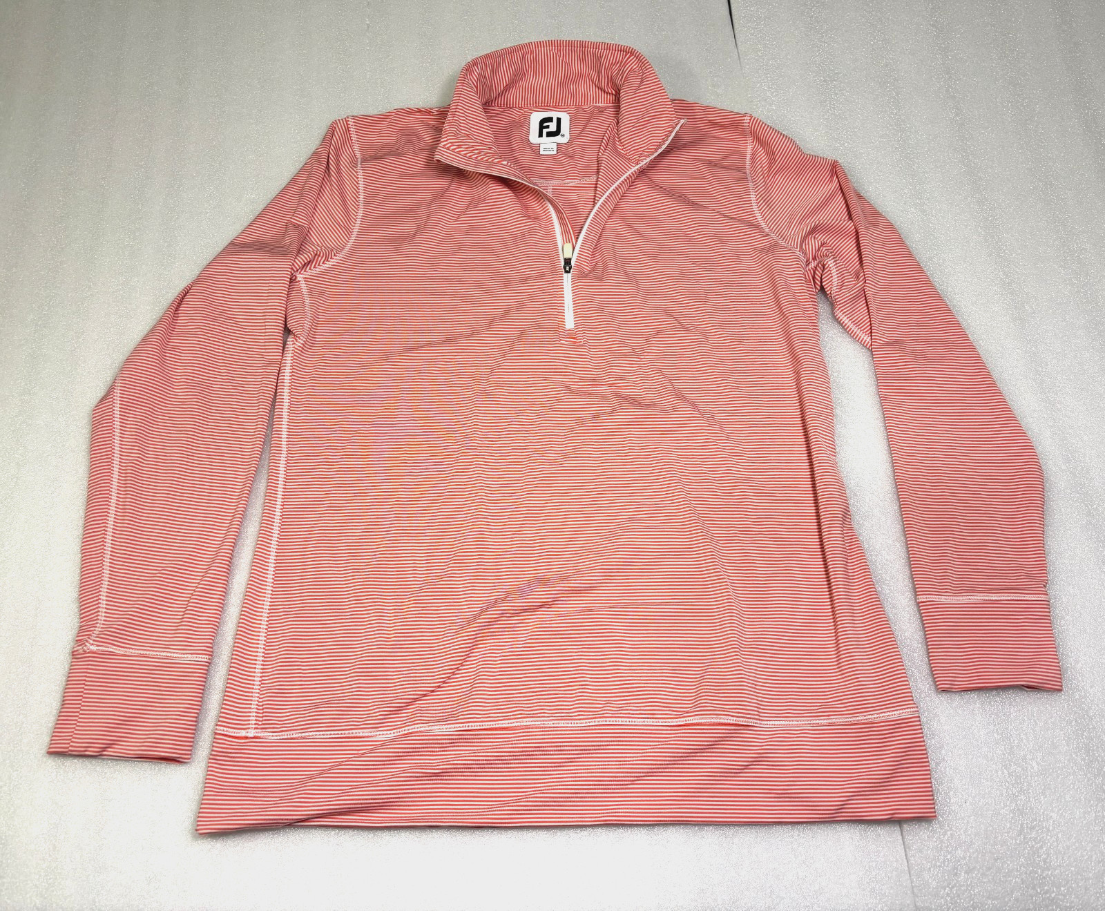 FootJoy Striped 1/4 Zip Performance Womens MAthleisure Golf Mock Neck Pullover