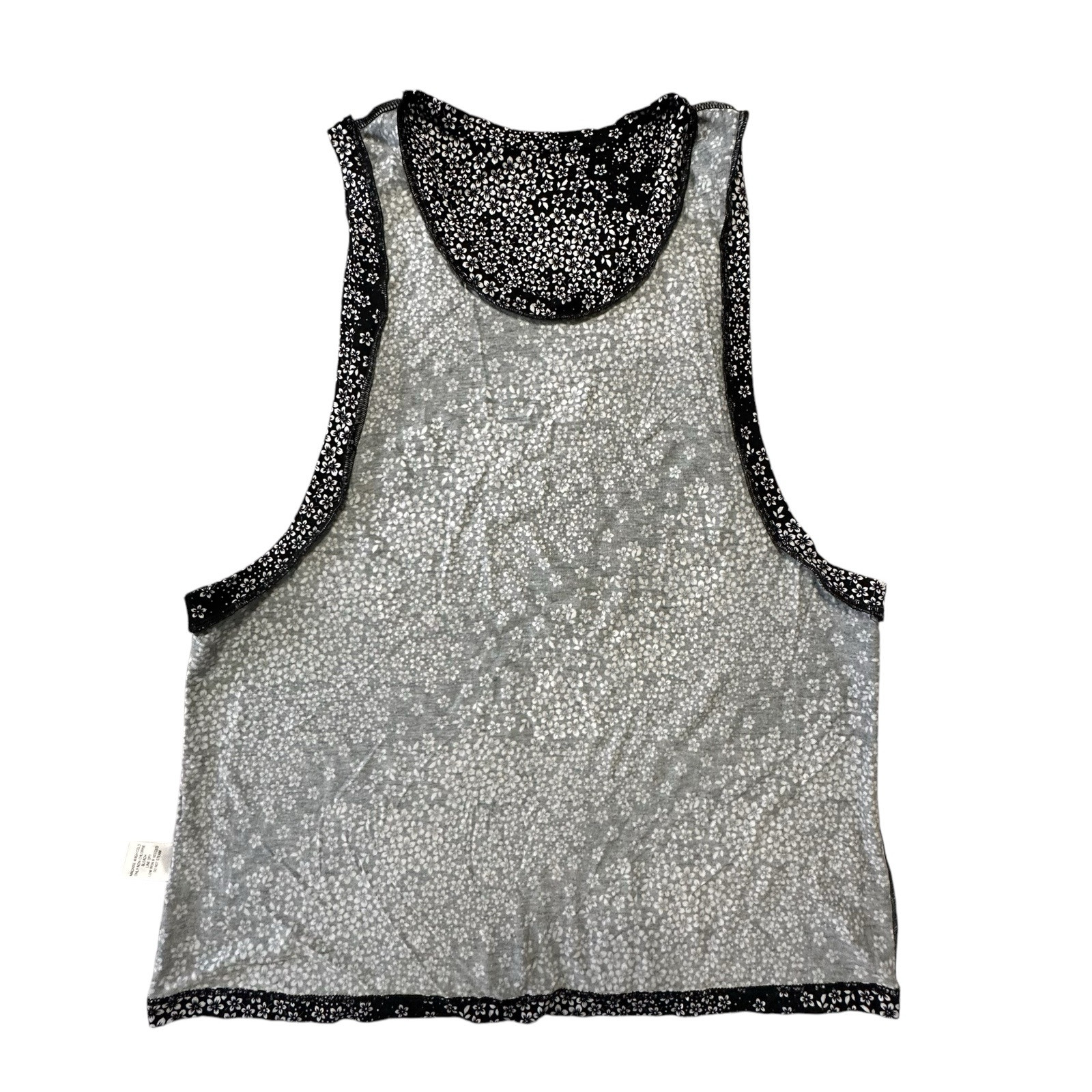 Soul Cycle Floral Tank Top Loose Fit Black/White Sz.M Athlesiure Cycling