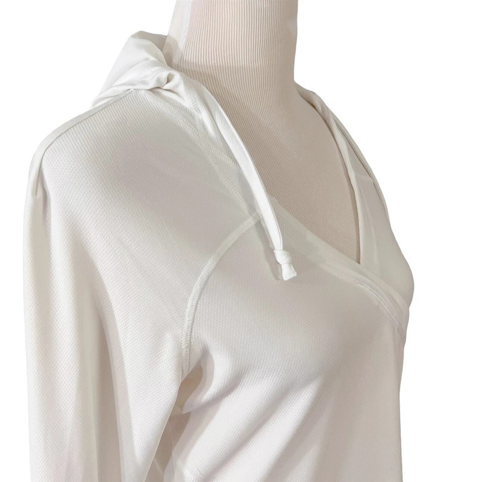 Athleta SMALL White Lightweight Wick It Wader Hoodie Swimsuit Cover Up