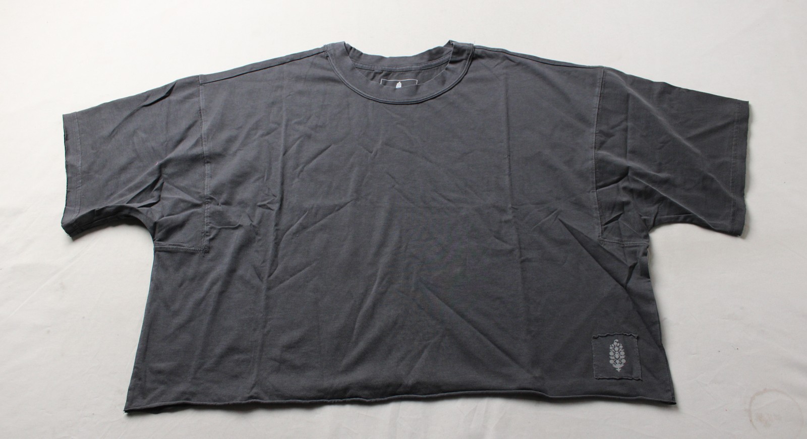 Free People Movement Women’s Inspire Oversized Cropped Tee MS7 Black Medium NWT