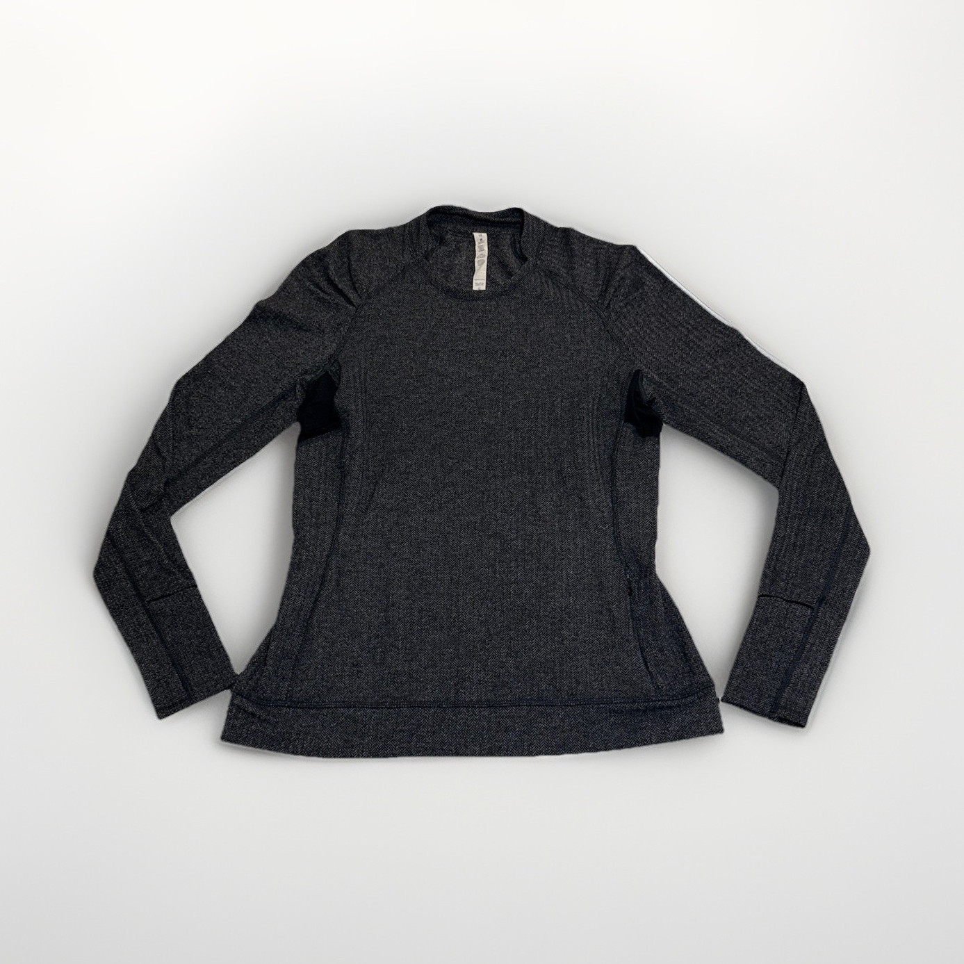 lululemon athletica Women’s Herringbone Gray Crew Neck Stretch Top 10 S30