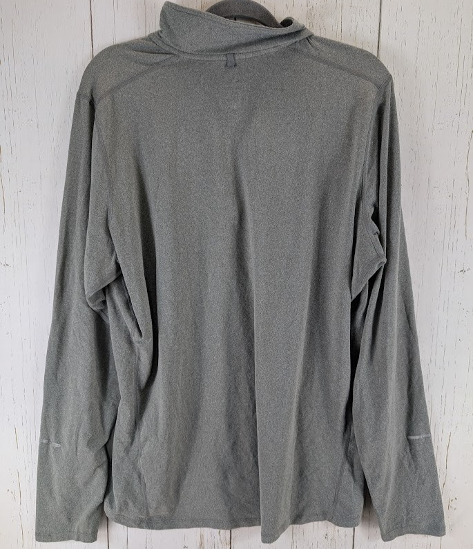 Nike Drifit Size Large Gray Yellow Half Zip Long Sleeve Active Gym Top