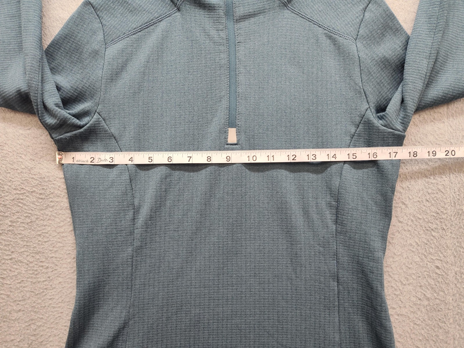 Mondetta Pullover Womens Medium Blue Thermal 1/4 Zip Mock Neck Long Sleeve Top