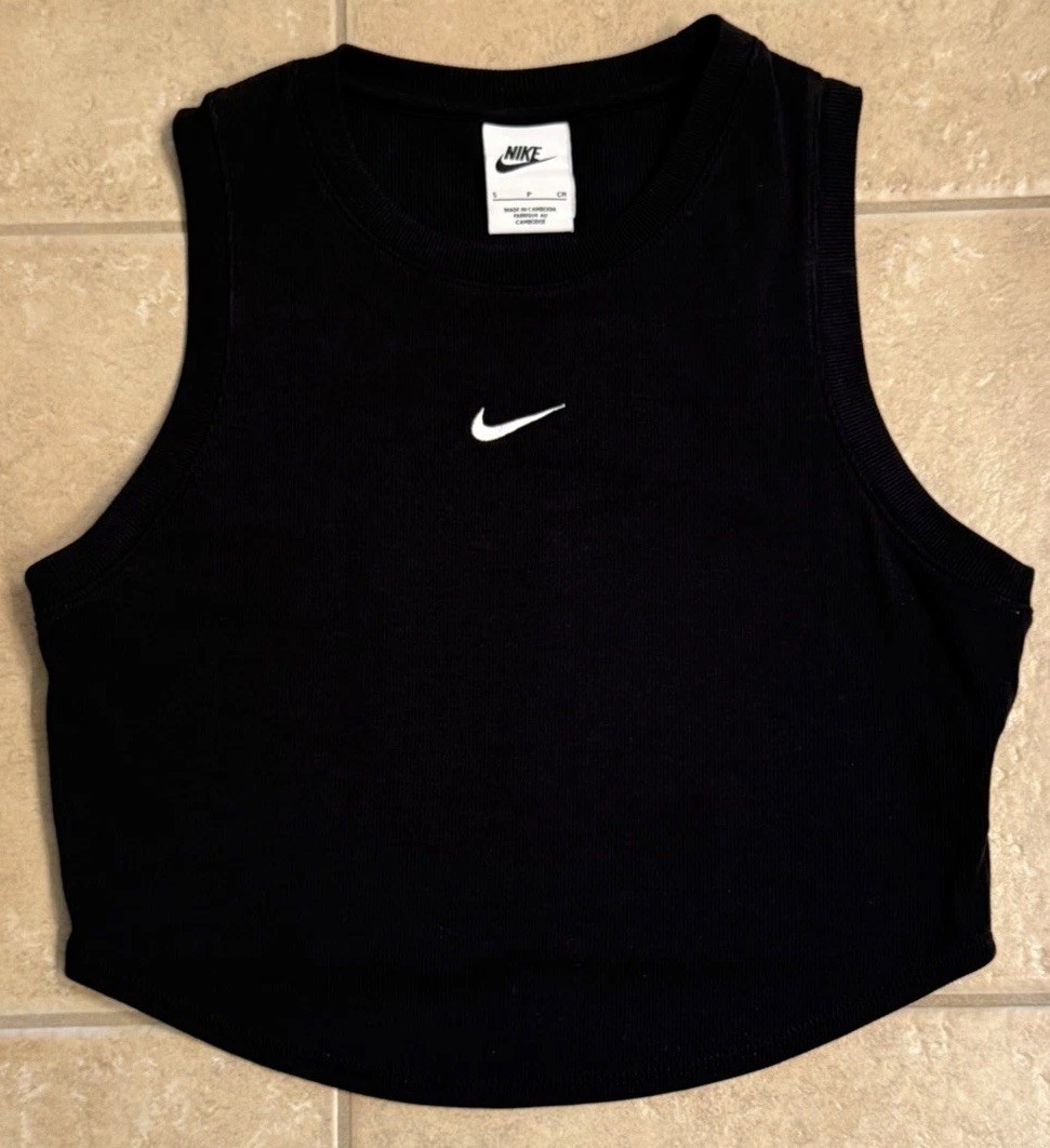 Nike One Dri-FIT Cropped Tank Top Gym Training Size S
